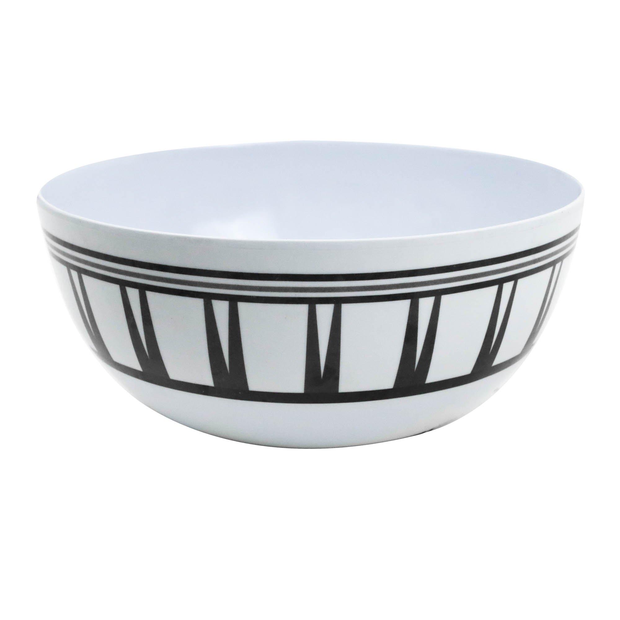 White/Black - Streetwize - 16Pc Melamine Dinner Set - Stripe - 5