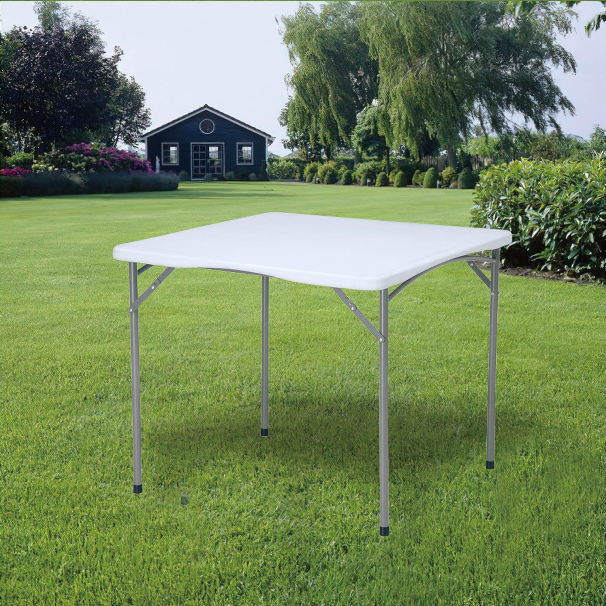 White/Grey - Streetwize - Blow Moulded Table Folding 88cm(L)x88cm(W)x74cm - 2