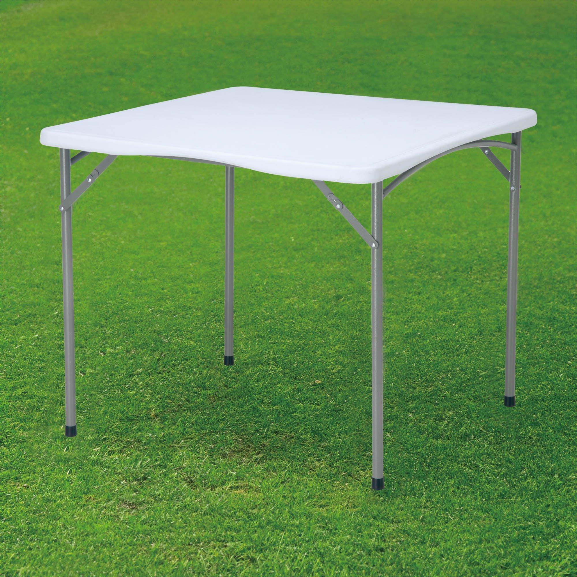 White/Grey - Streetwize - Blow Moulded Table Folding 88cm(L)x88cm(W)x74cm - 3