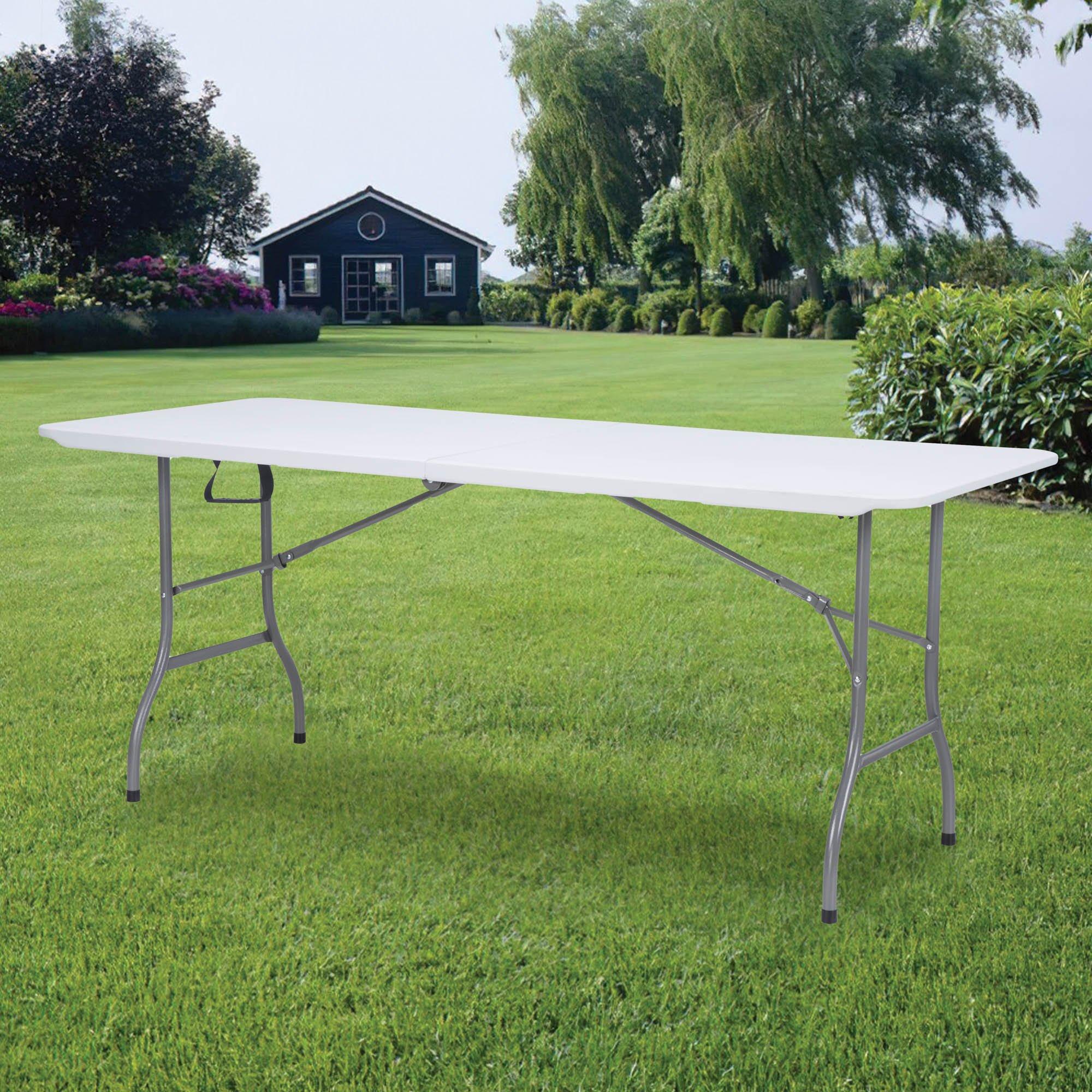White/Grey - Streetwize - Folding Blow Moulded Table 180cm x 72cm - 2
