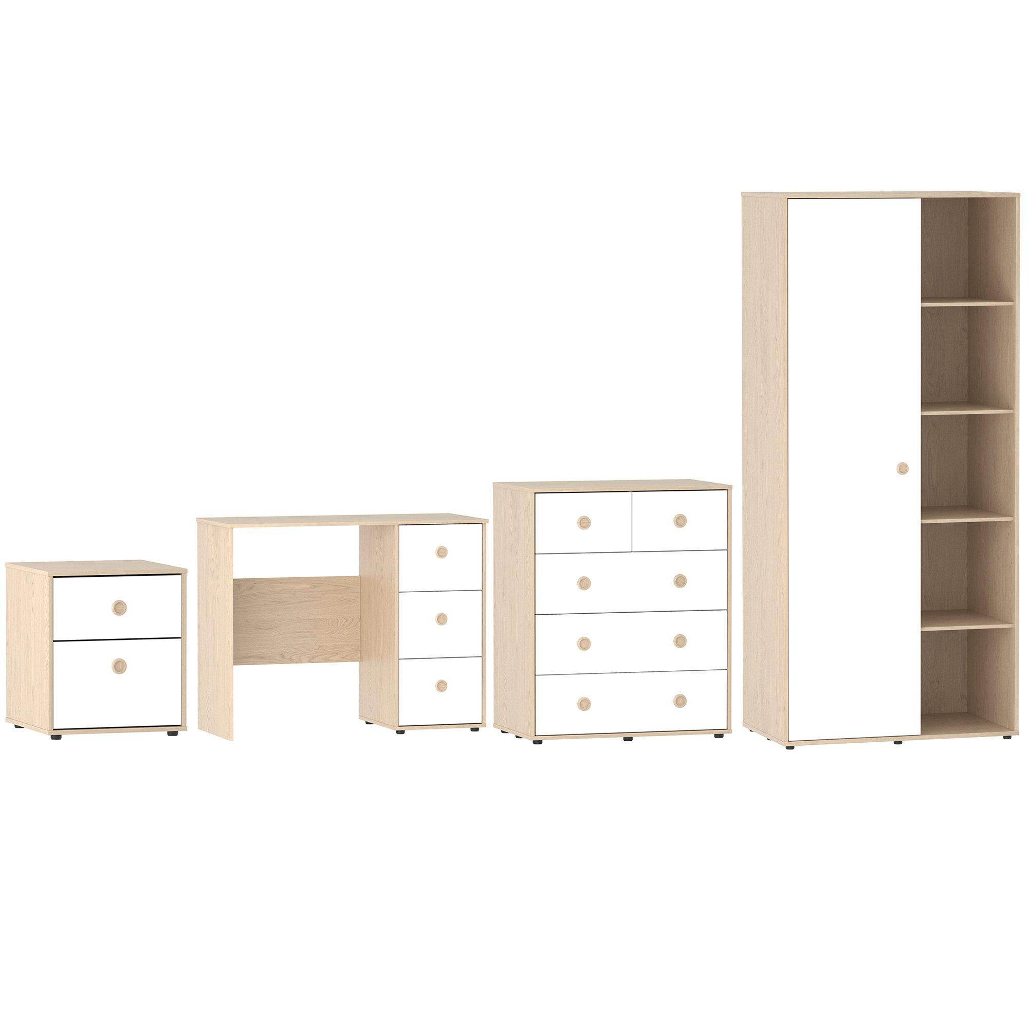 White & Oak - Lassic - Junior Vida Neptune 4 Piece Bedroom Set - 11