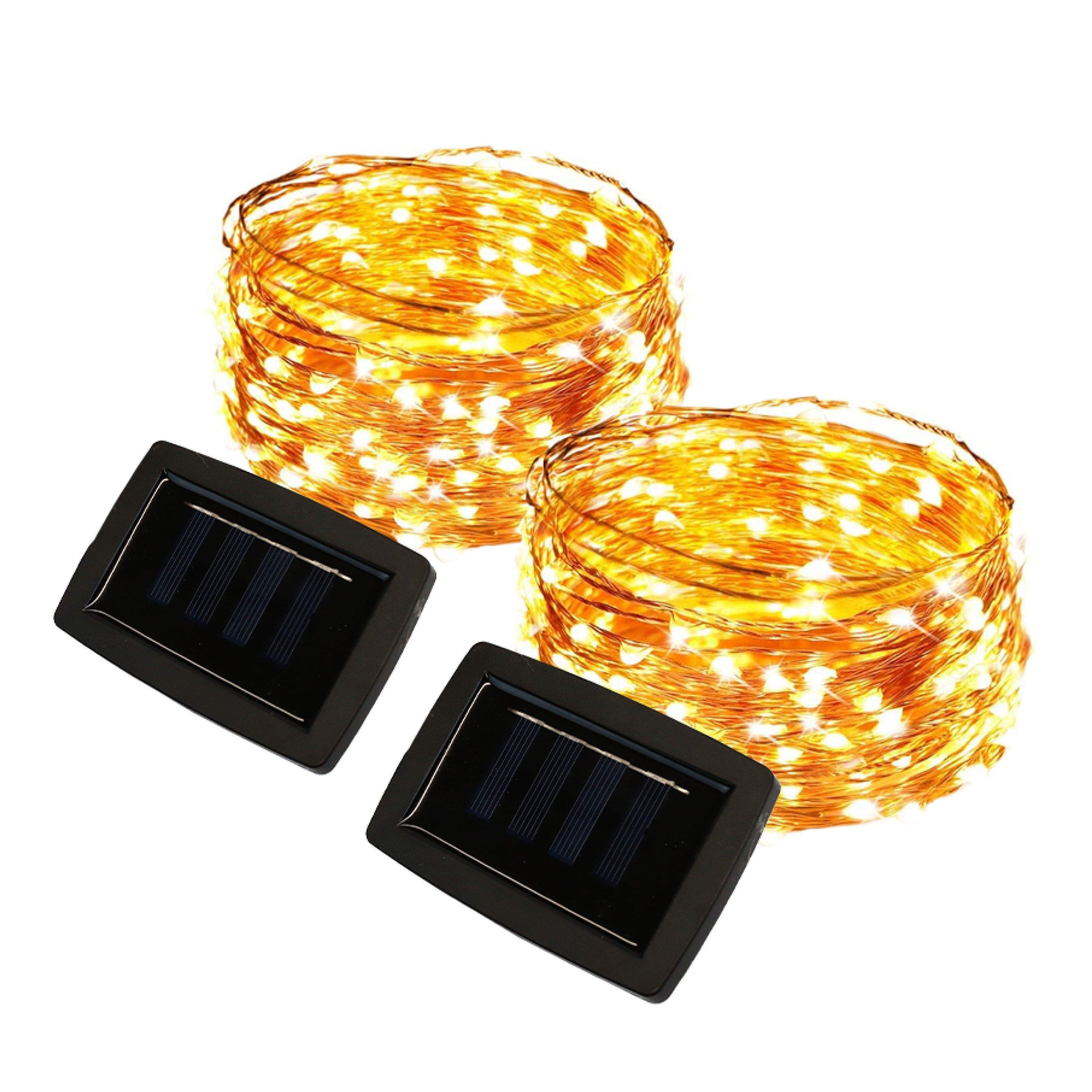 Streetwize  100 Warm Light Led Solar String Lights (Pack 2) - Warm White - 2m