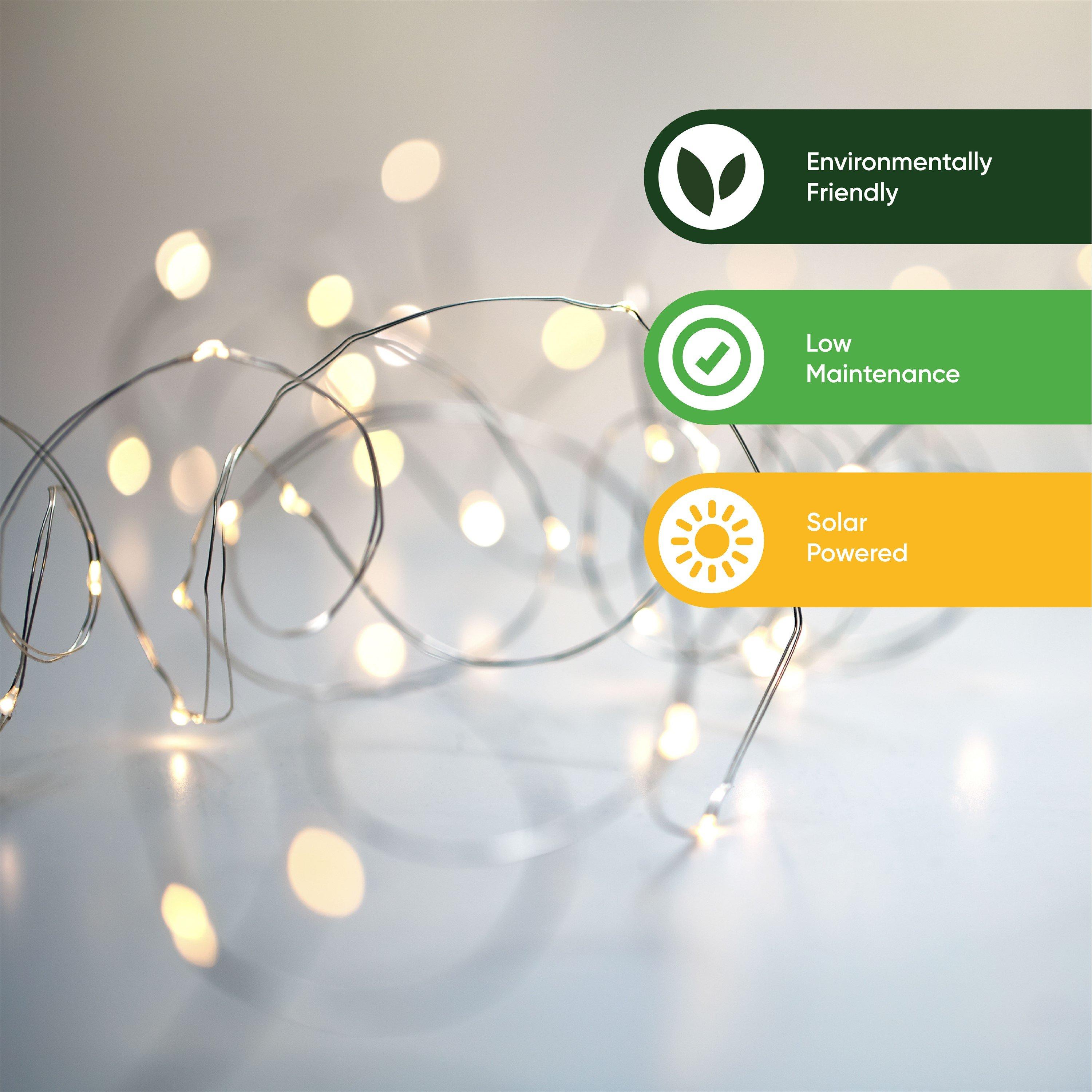 Warm White - Streetwize - 100 Warm Light LED Solar String Lights (Pack 2) - 3