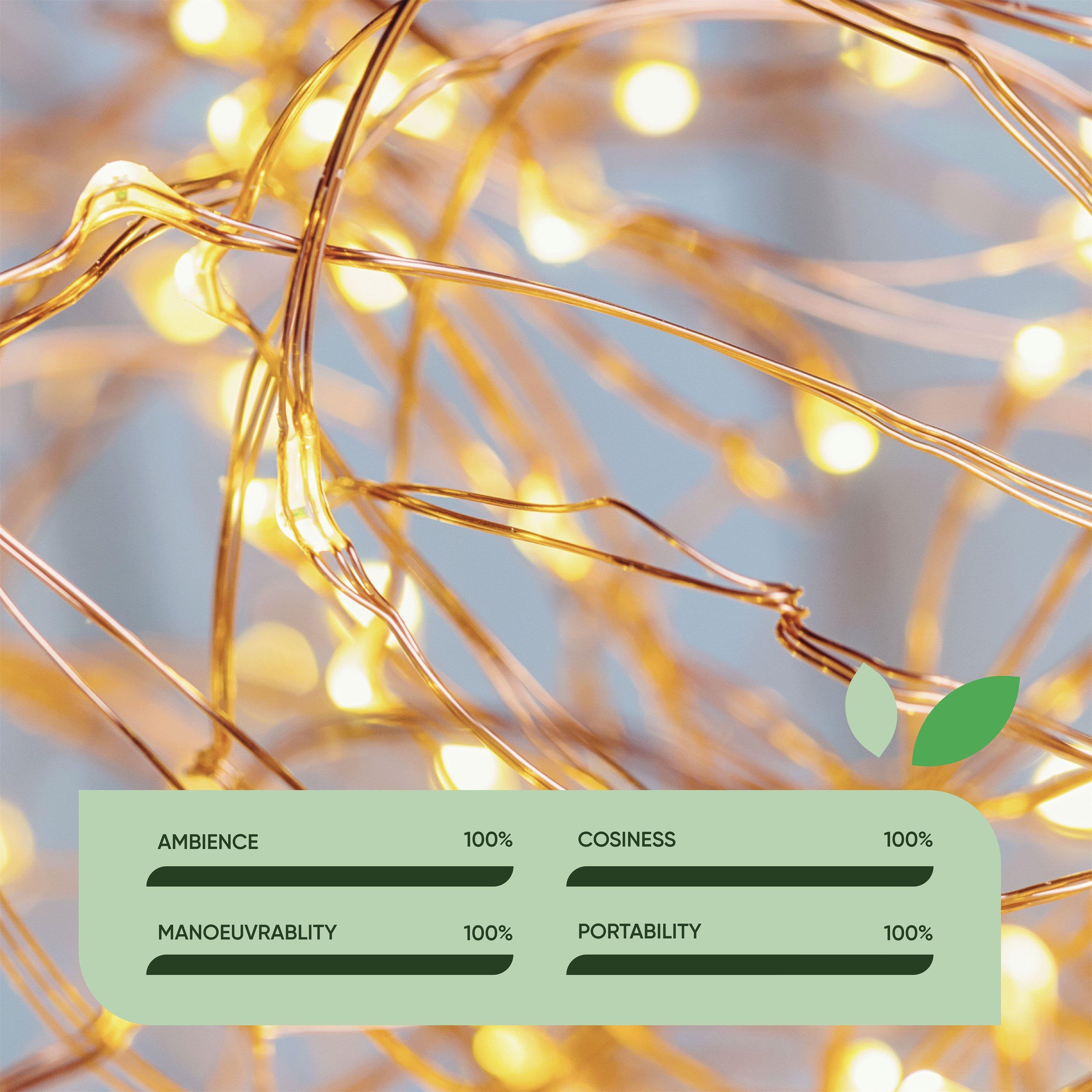 Warm White - Streetwize - 100 Warm Light LED Solar String Lights (Pack 2) - 5