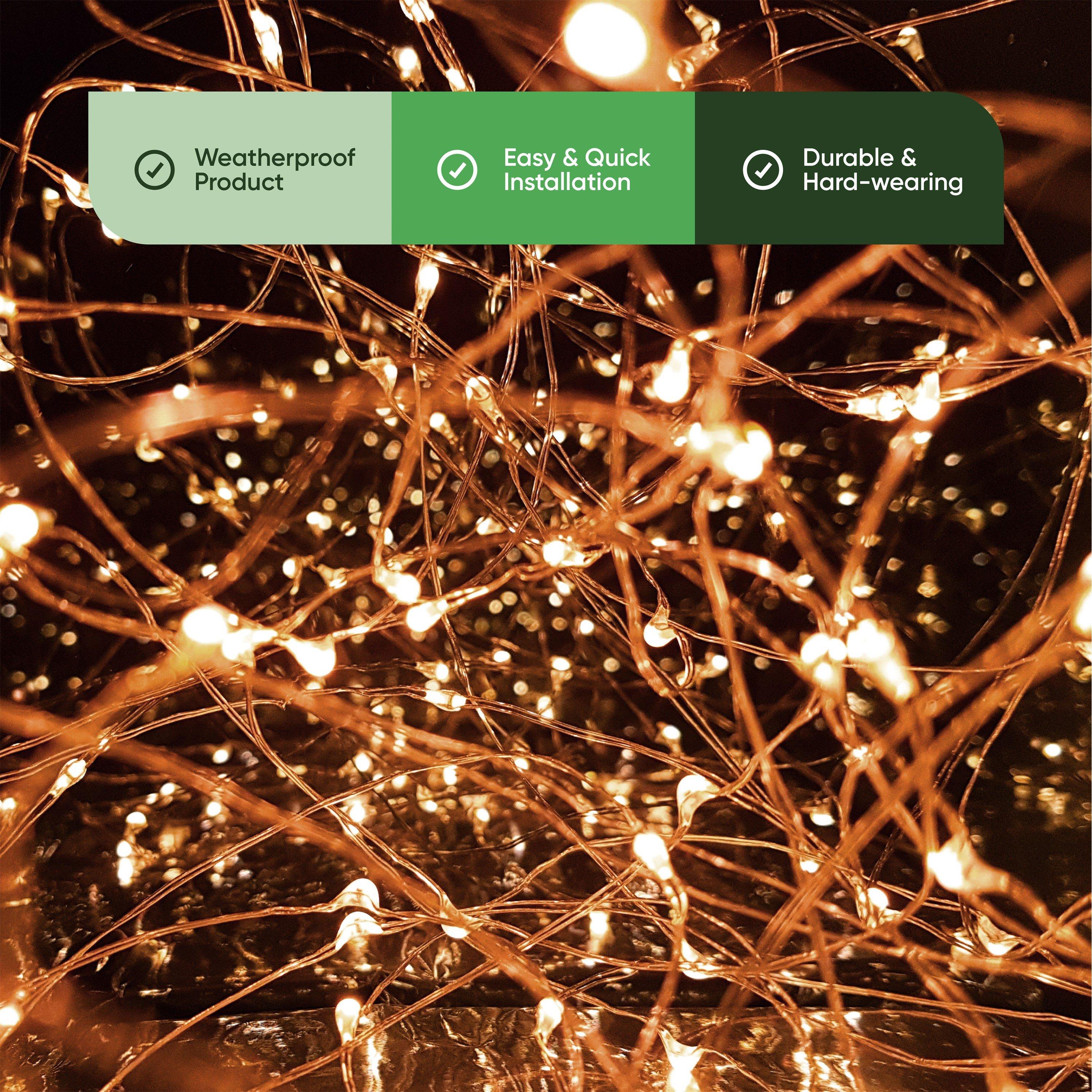 Warm White - Streetwize - 100 Warm Light LED Solar String Lights (Pack 2) - 6