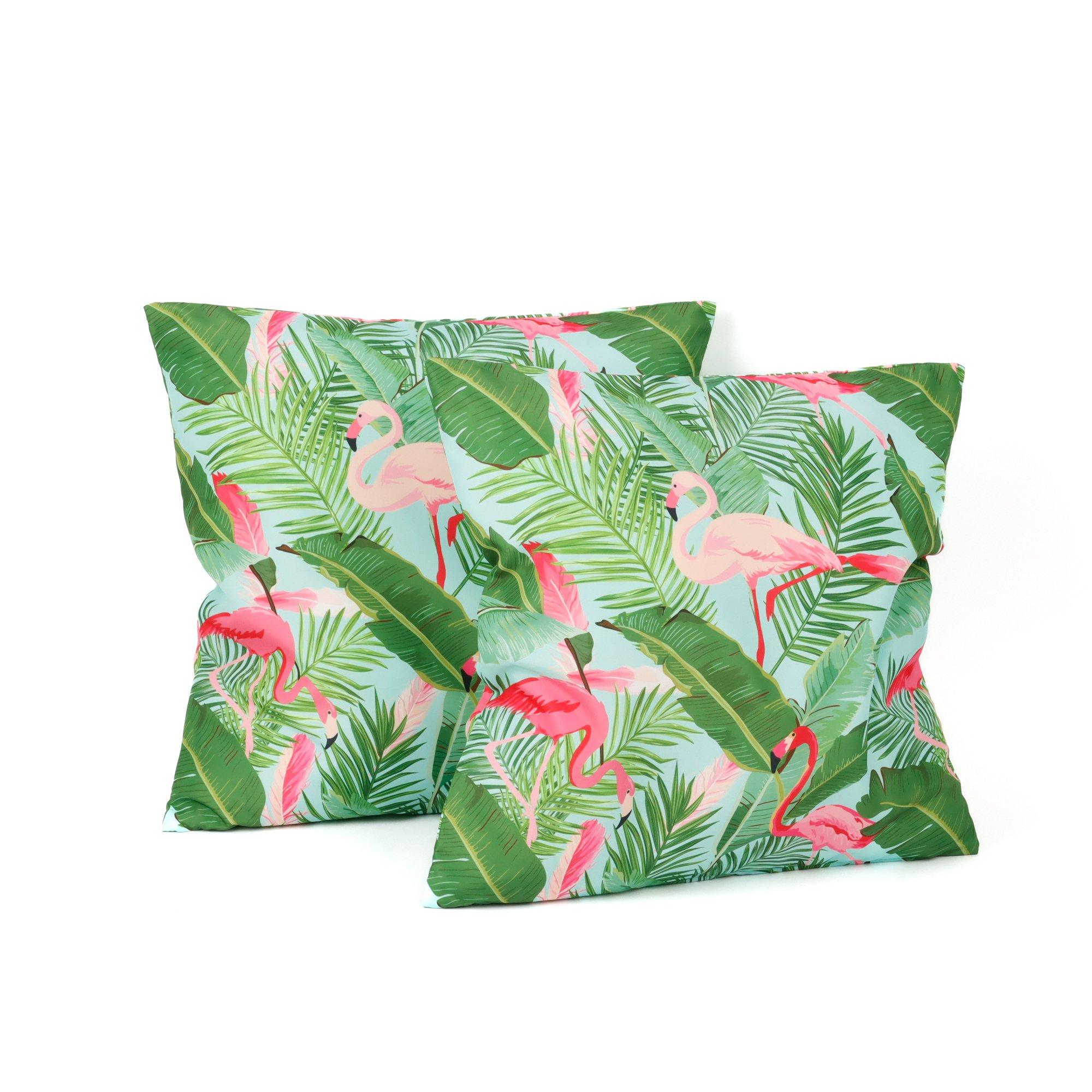 Multi - Streetwize - Outdoor Pair of  Flamingo Leaf Scatter Cushions - 2
