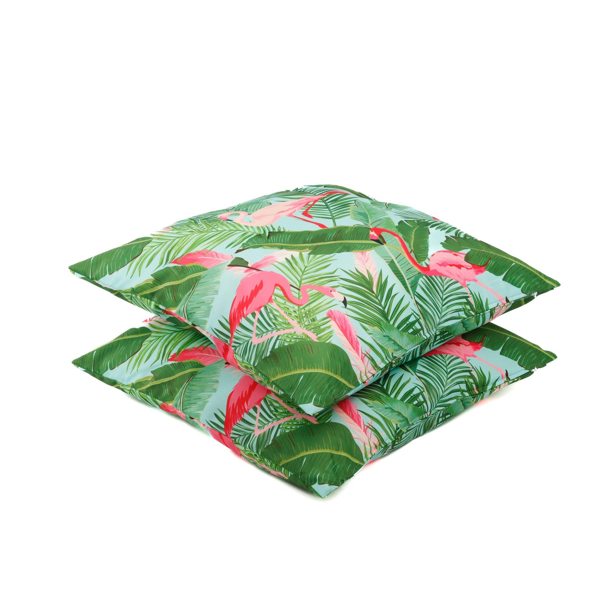 Multi - Streetwize - Outdoor Pair of  Flamingo Leaf Scatter Cushions - 6