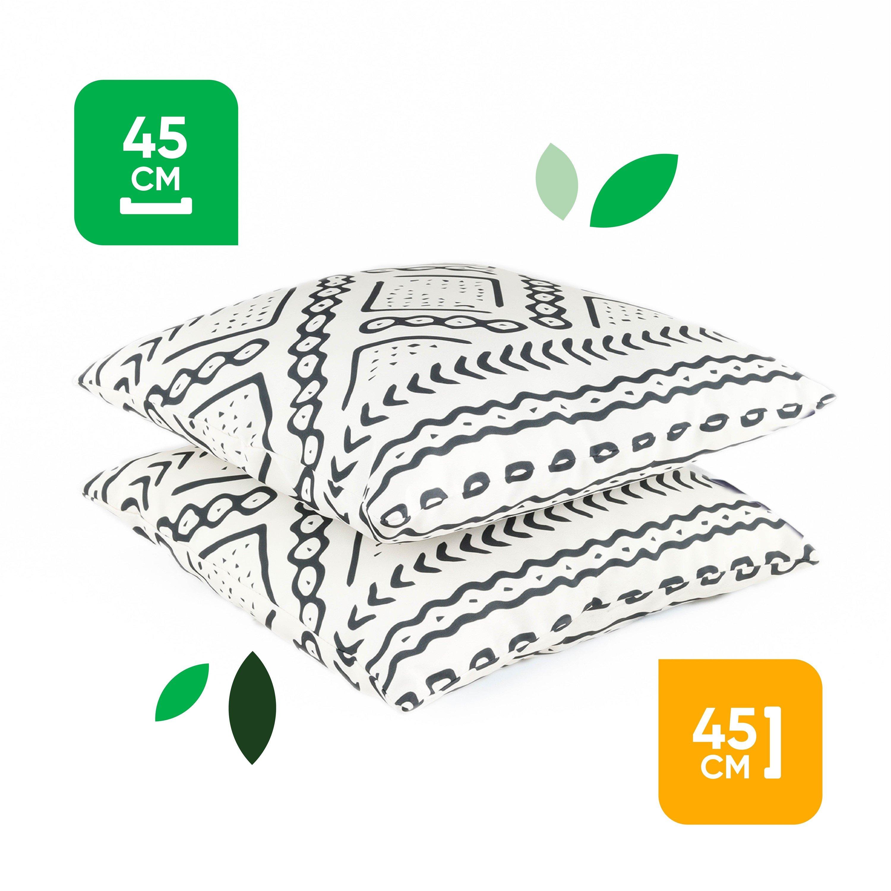 White/Black - Streetwize - Pair of Aztec Tribal Scatter Cushions - 2