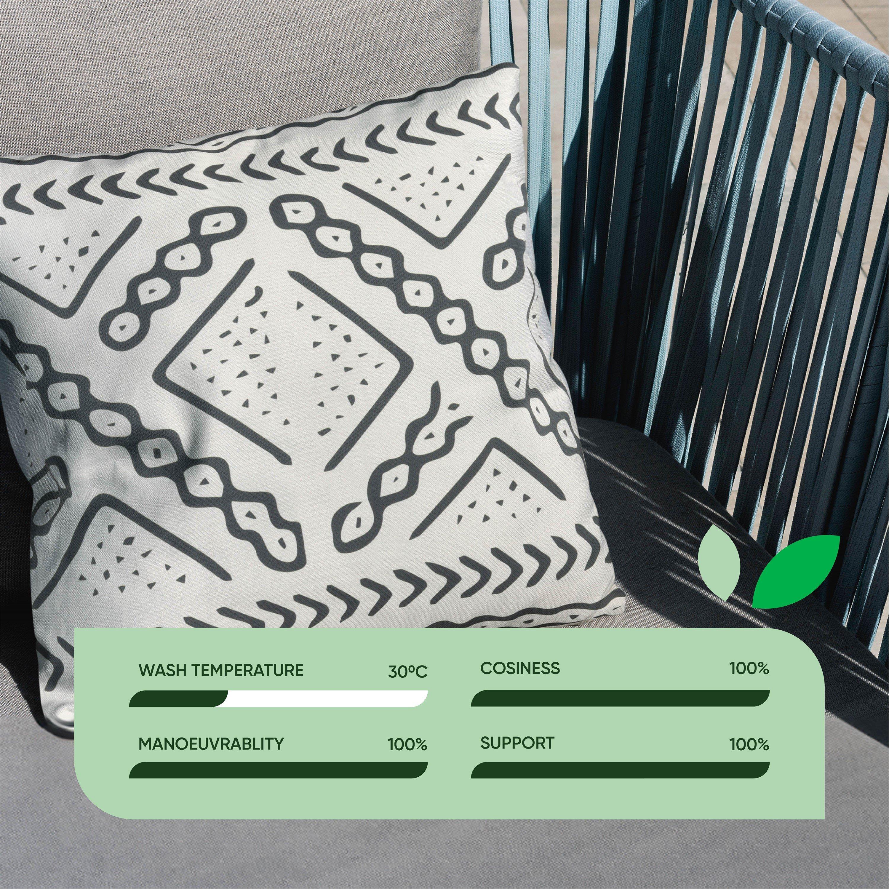 White/Black - Streetwize - Pair of Aztec Tribal Scatter Cushions - 3