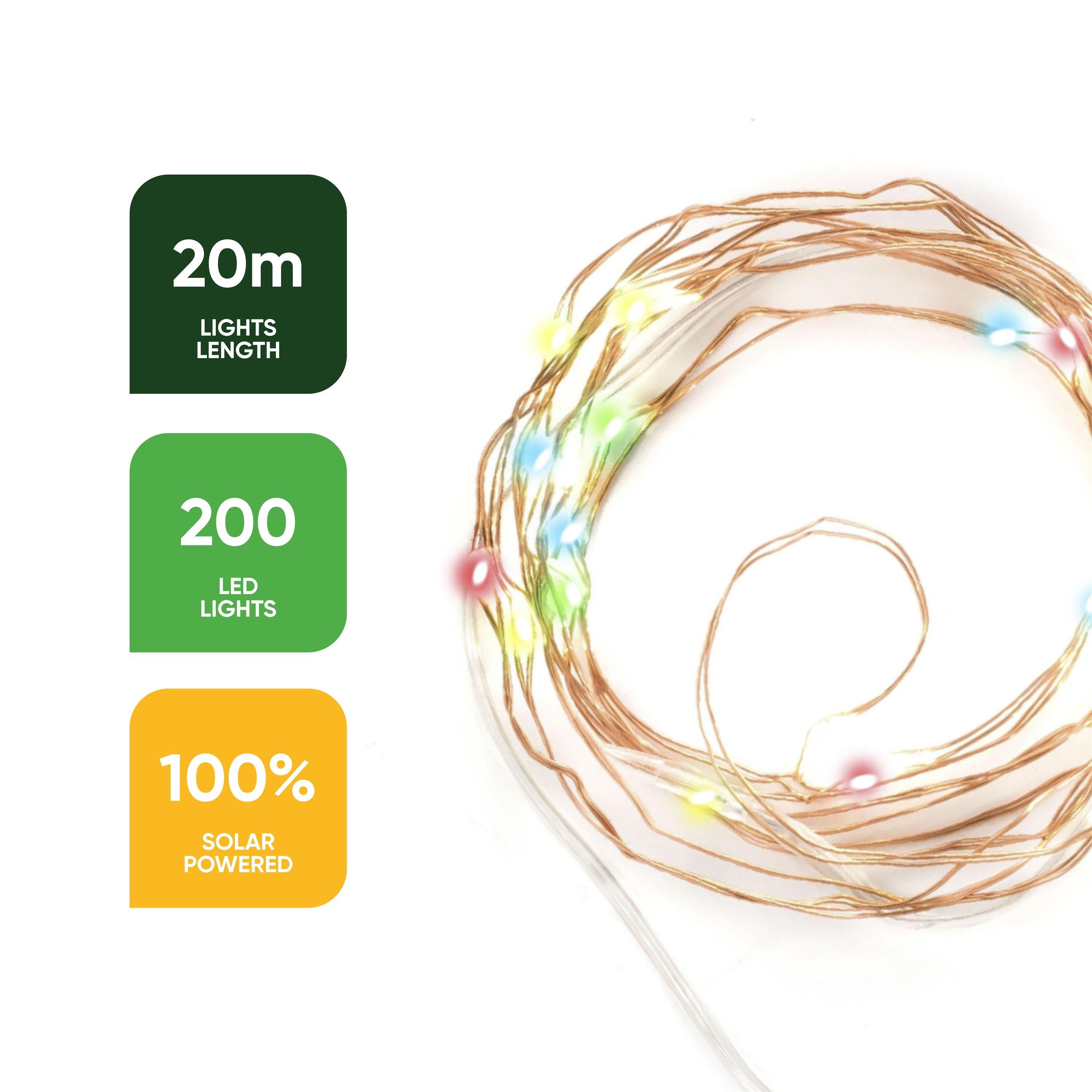 Multi - Streetwize - 200LED Solar Copper String Light-Multi Color LED - 2