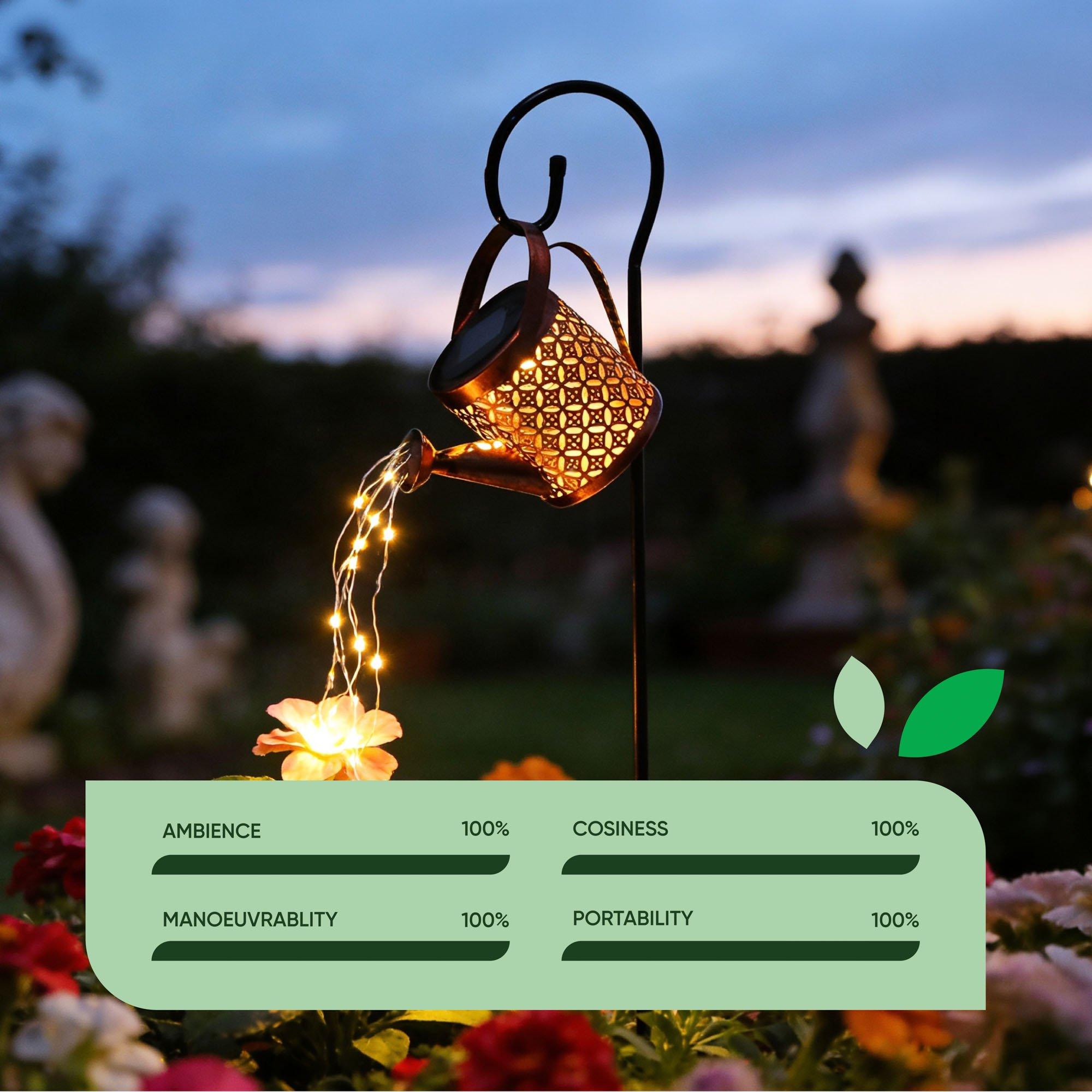 Black - Streetwize - Solar Powered Watering Can Stake Light - 6