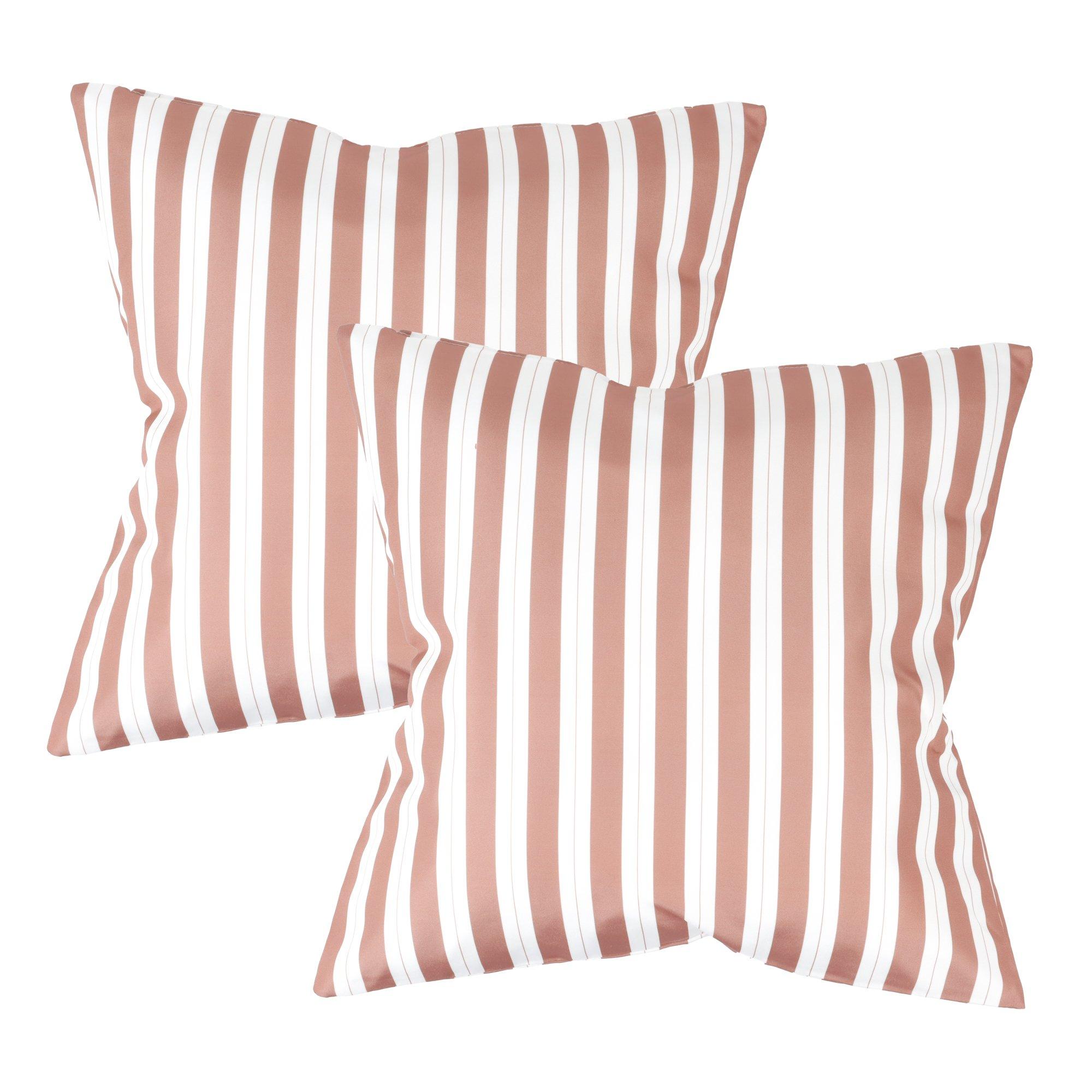 Red - Streetwize - Outdoor Pair of Red Striped Scatter Cushions - 1