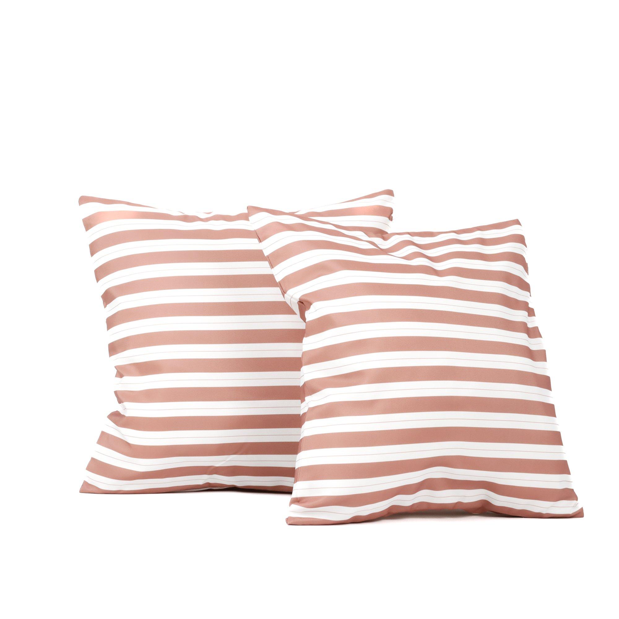 Red - Streetwize - Outdoor Pair of  Red Striped Scatter Cushions - 2