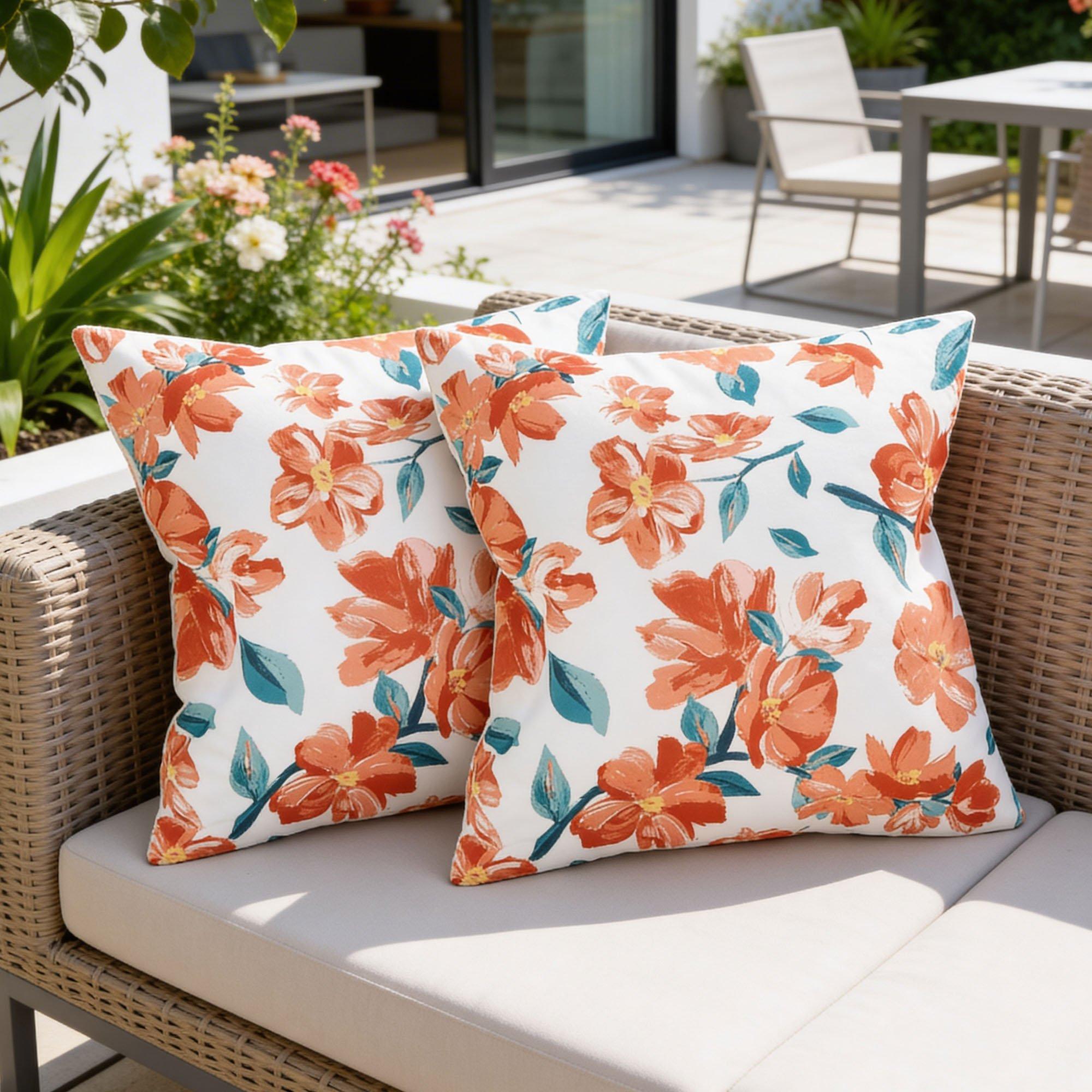 Multi - Streetwize - Outdoor Pair of Japanese Floral Scatter Cushions - 1