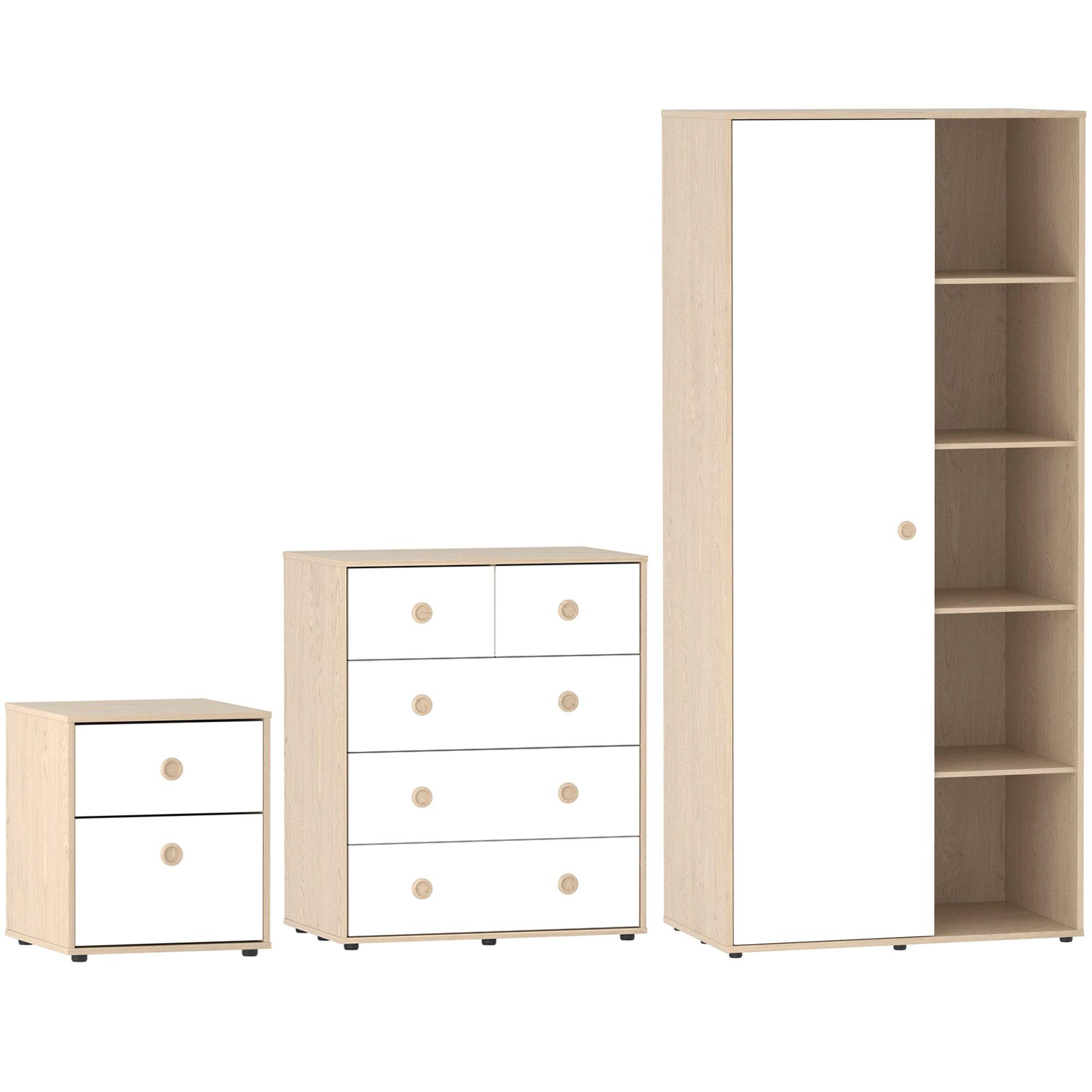 White & Oak - Lassic - Junior Vida Neptune 3 Piece Bedroom Set - 9