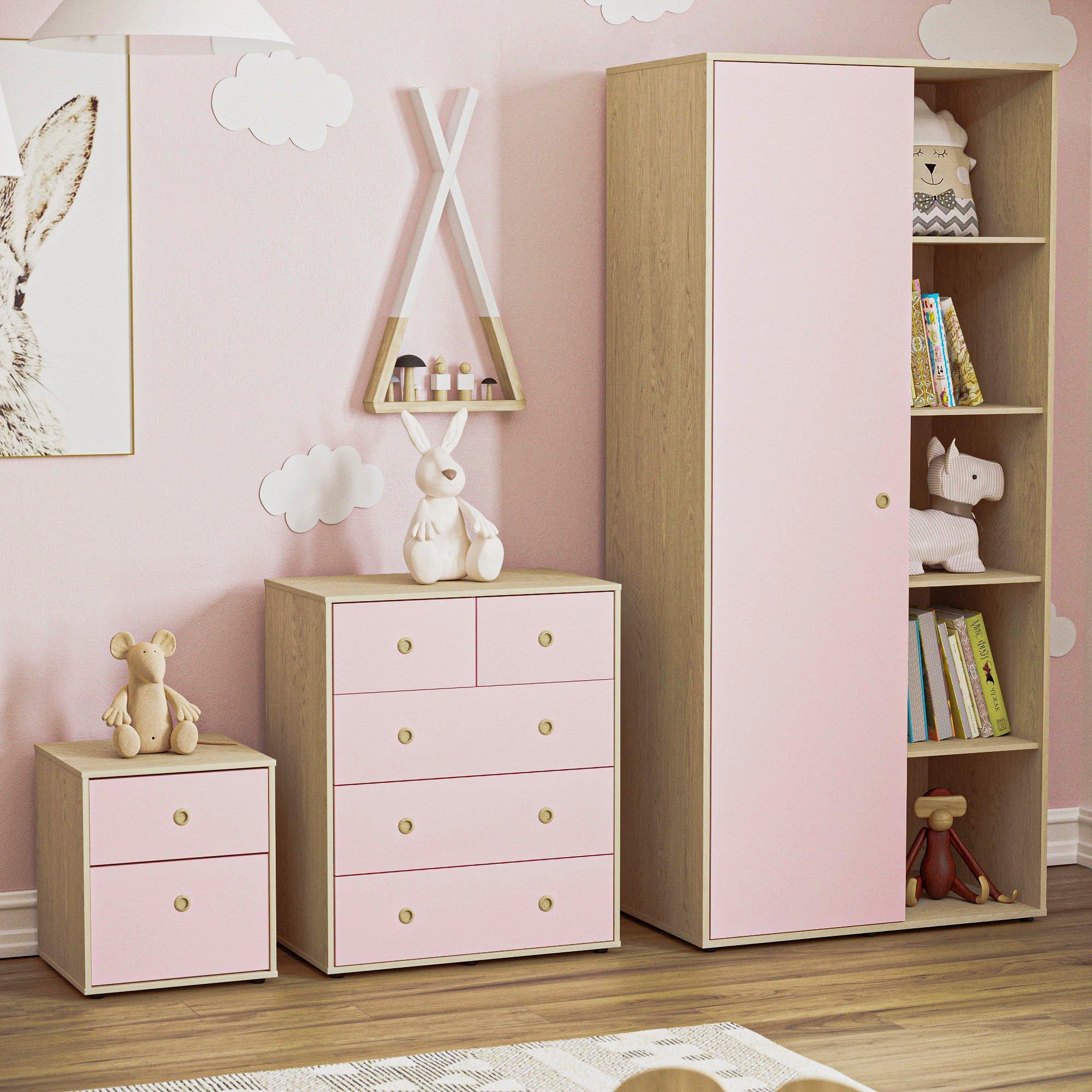 Pink & Oak - Lassic - Junior Vida Neptune 3 Piece Bedroom Set - 1