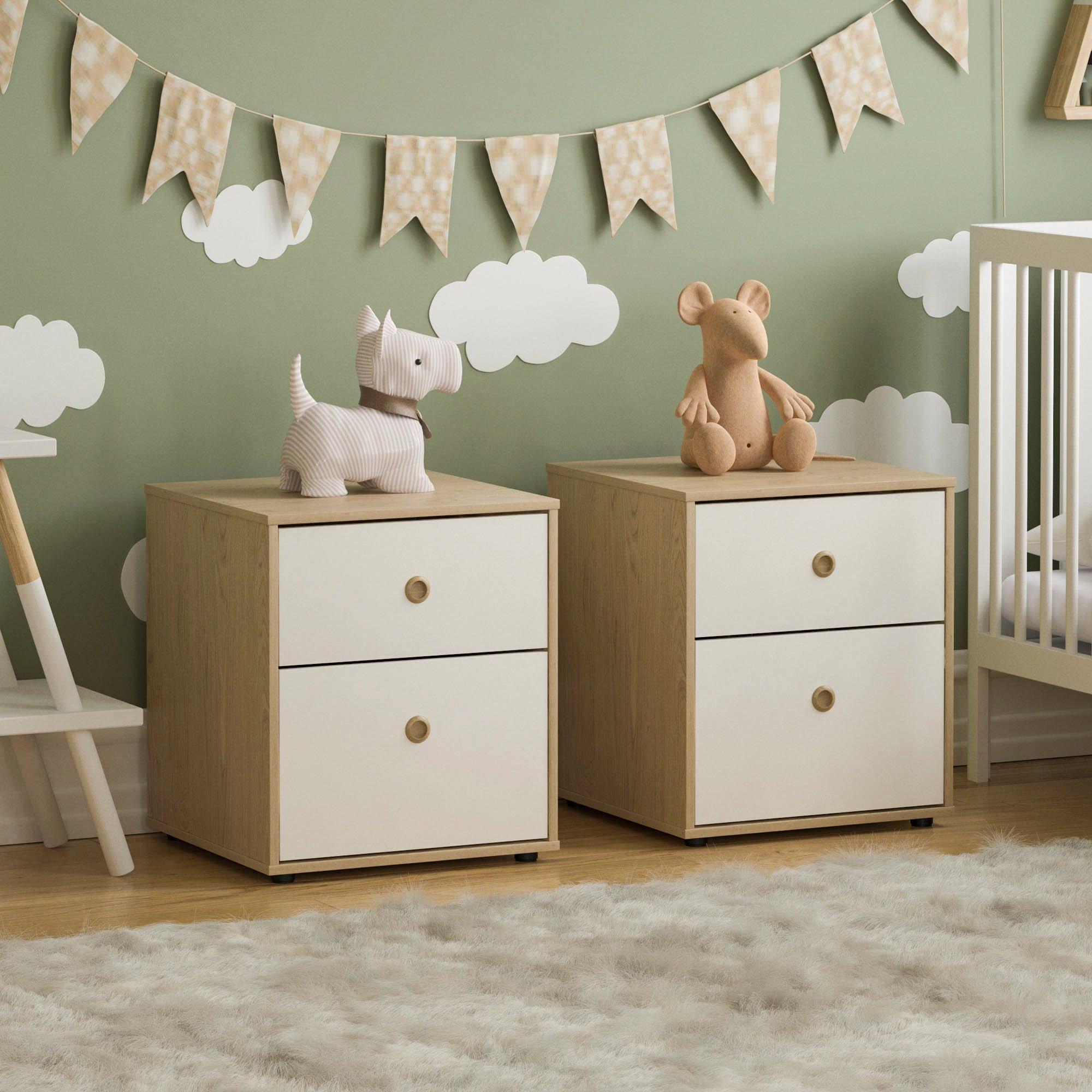 Lassic Neptune 2 Drawer Bedside Table Set of 2