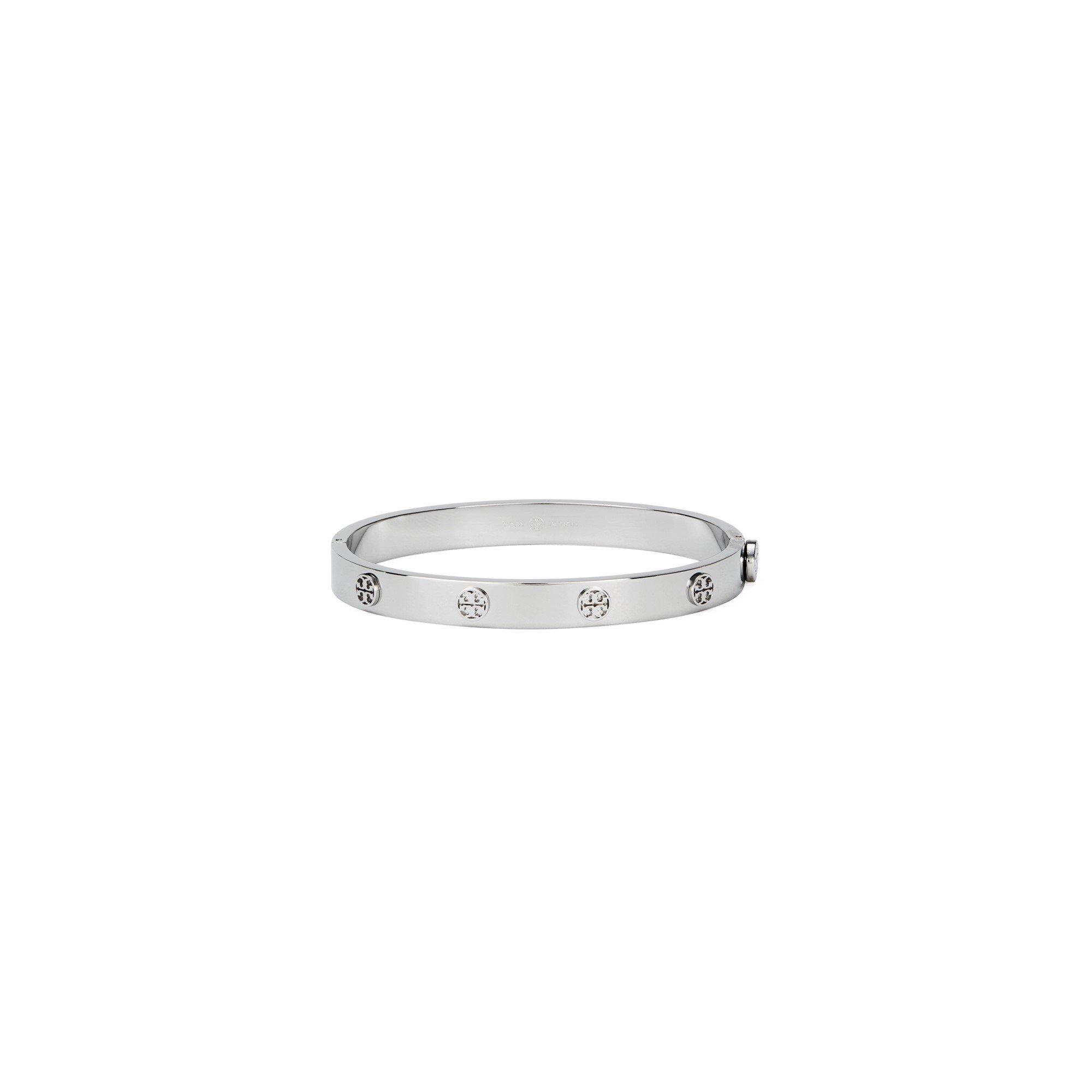Tory Burch Bangle Bracelet 7mm - Silver - Large