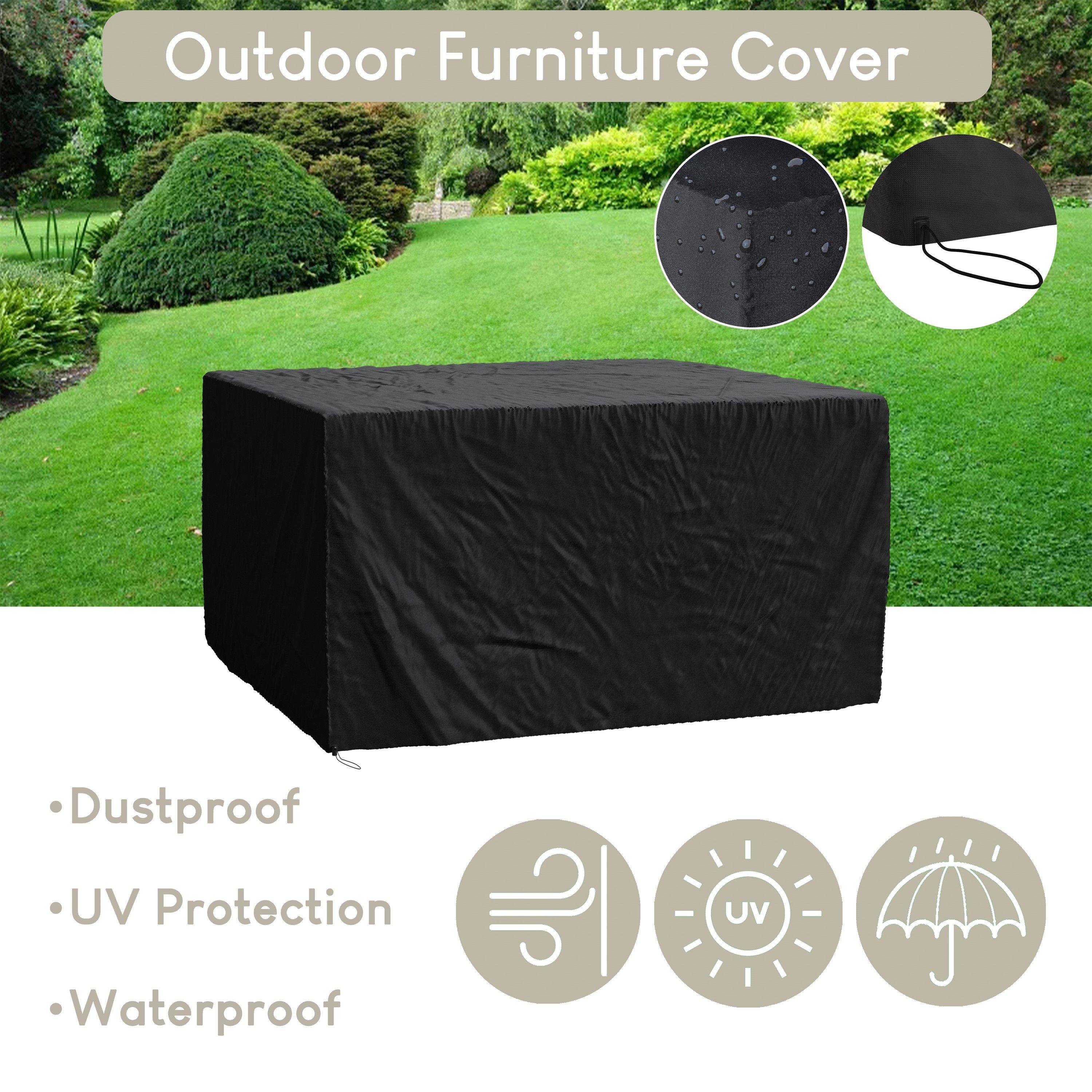 Grey - Lassic - Garden Vida Mylor 4 Seater Rattan Set + Cover - 11