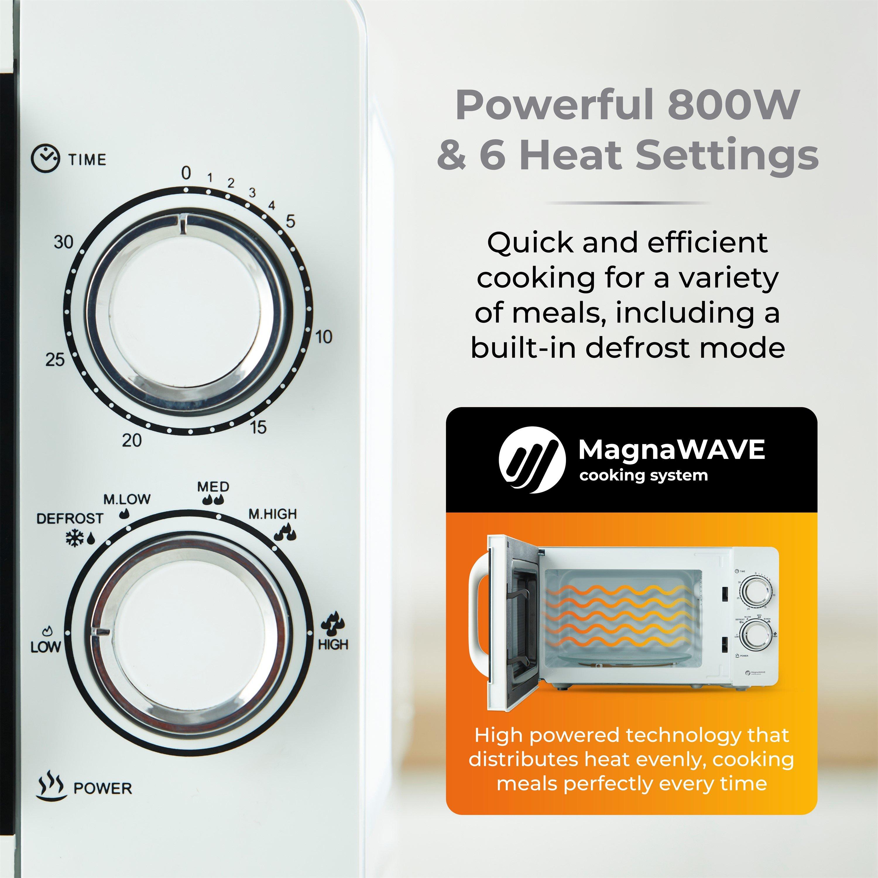 White - Tower - 20L 800W Manual Microwave White - 3