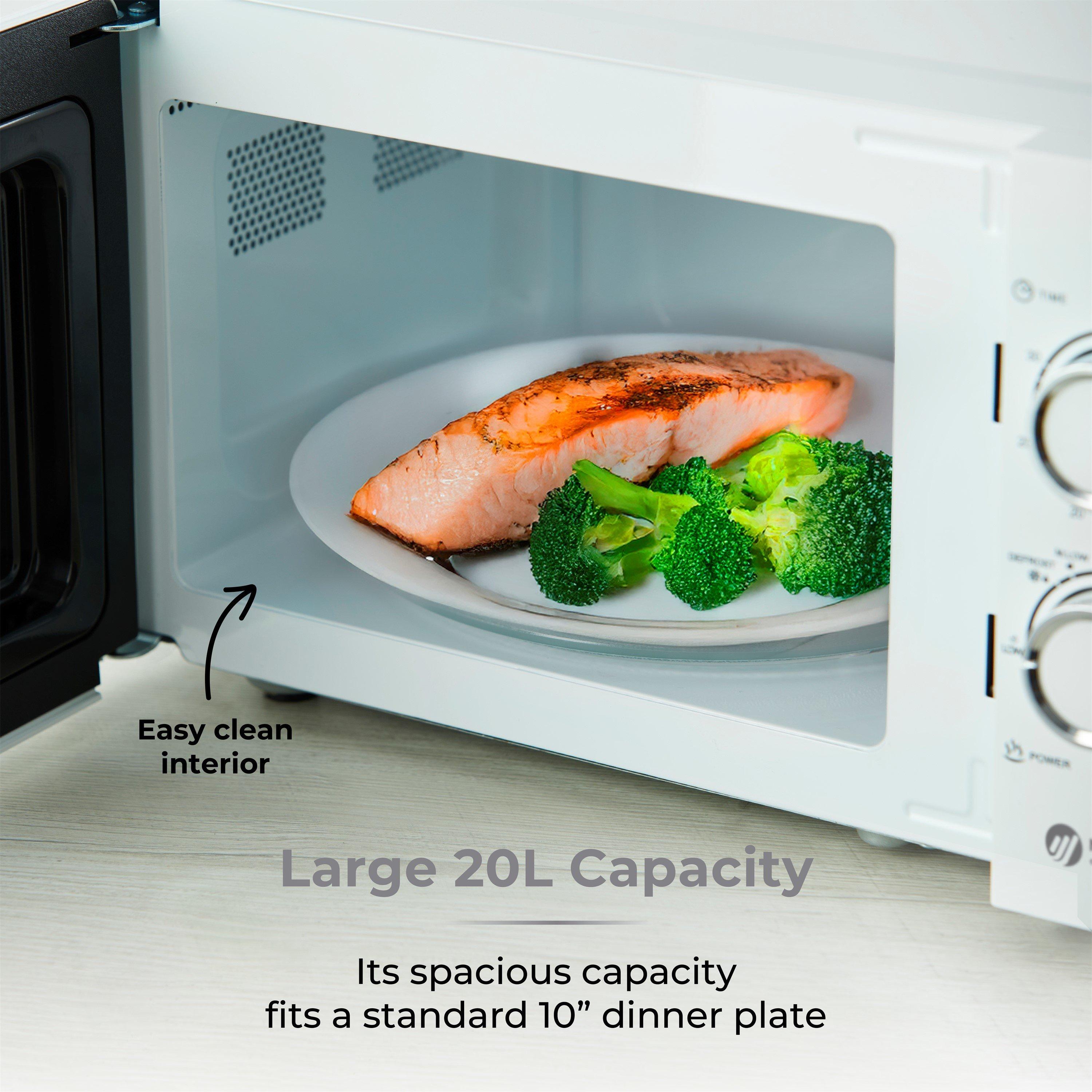 White - Tower - 20L 800W Manual Microwave White - 4