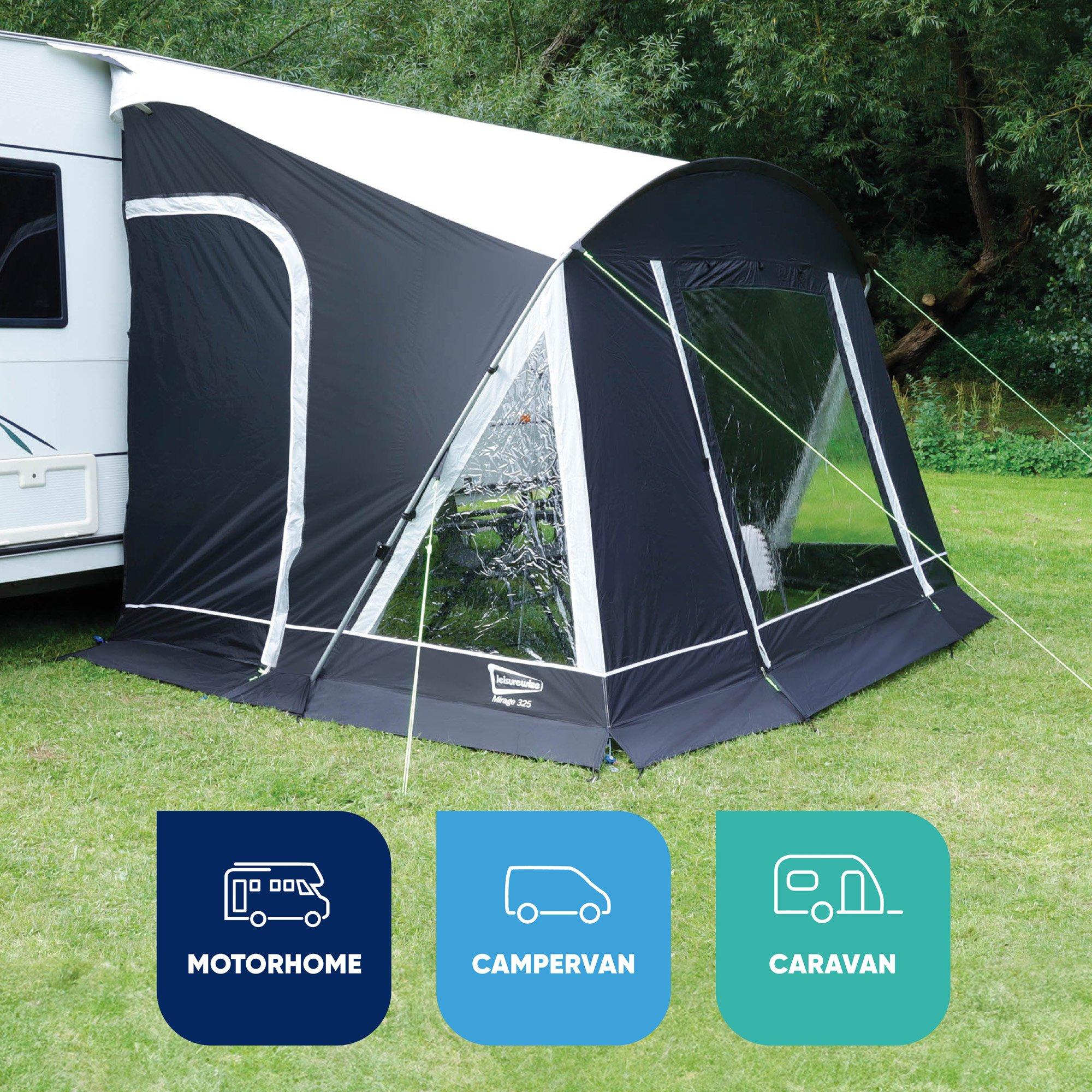 Black/Silver - Streetwize - Mirage 325 Caravan Porch Awning - 4