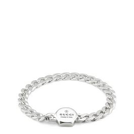 Gucci Logo Engraved Silver Bracelet