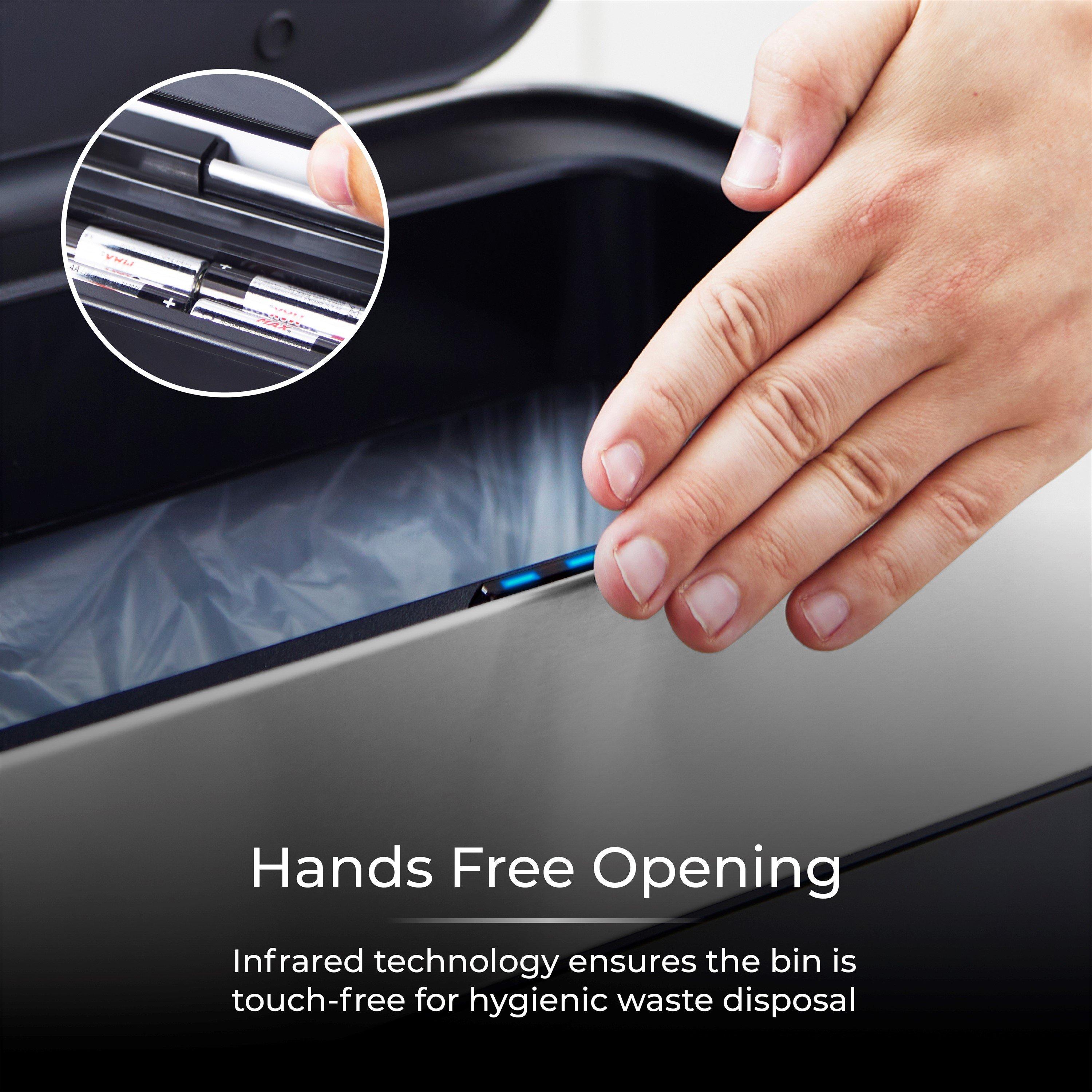 Grey - Tower - 60L Compact Sensor Bin Grey - 4