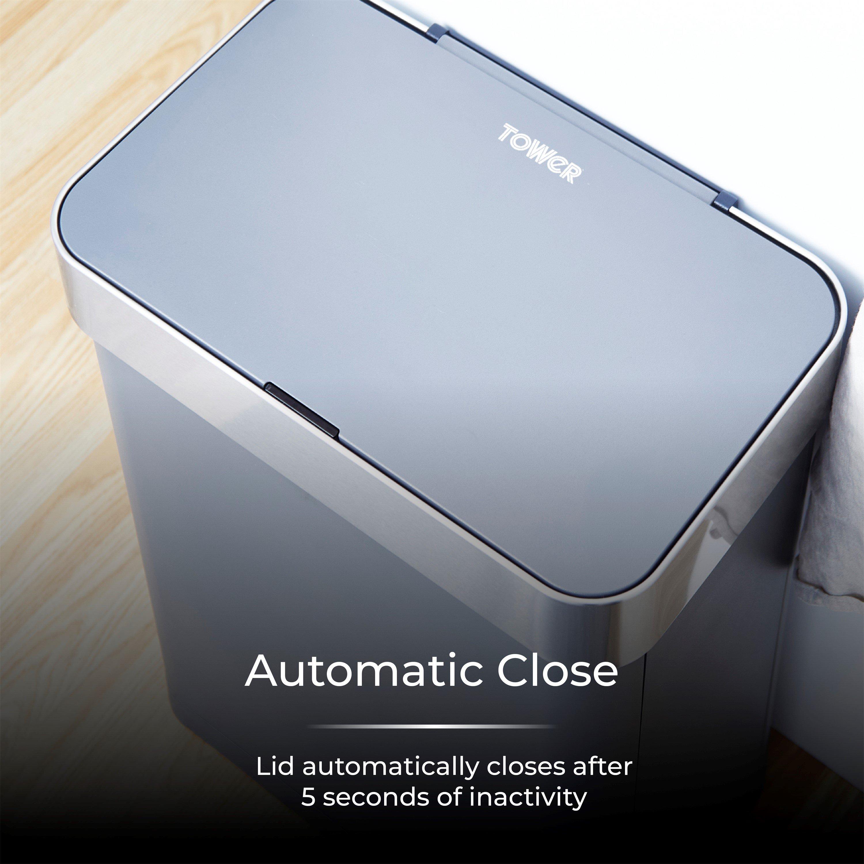 Grey - Tower - 60L Compact Sensor Bin Grey - 6