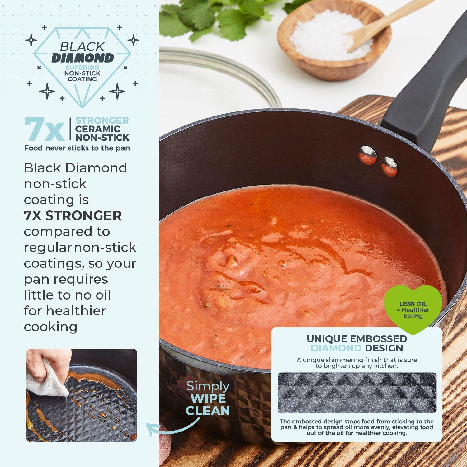 Black - Tower - Diamo 5 Piece Cookware Set - 3