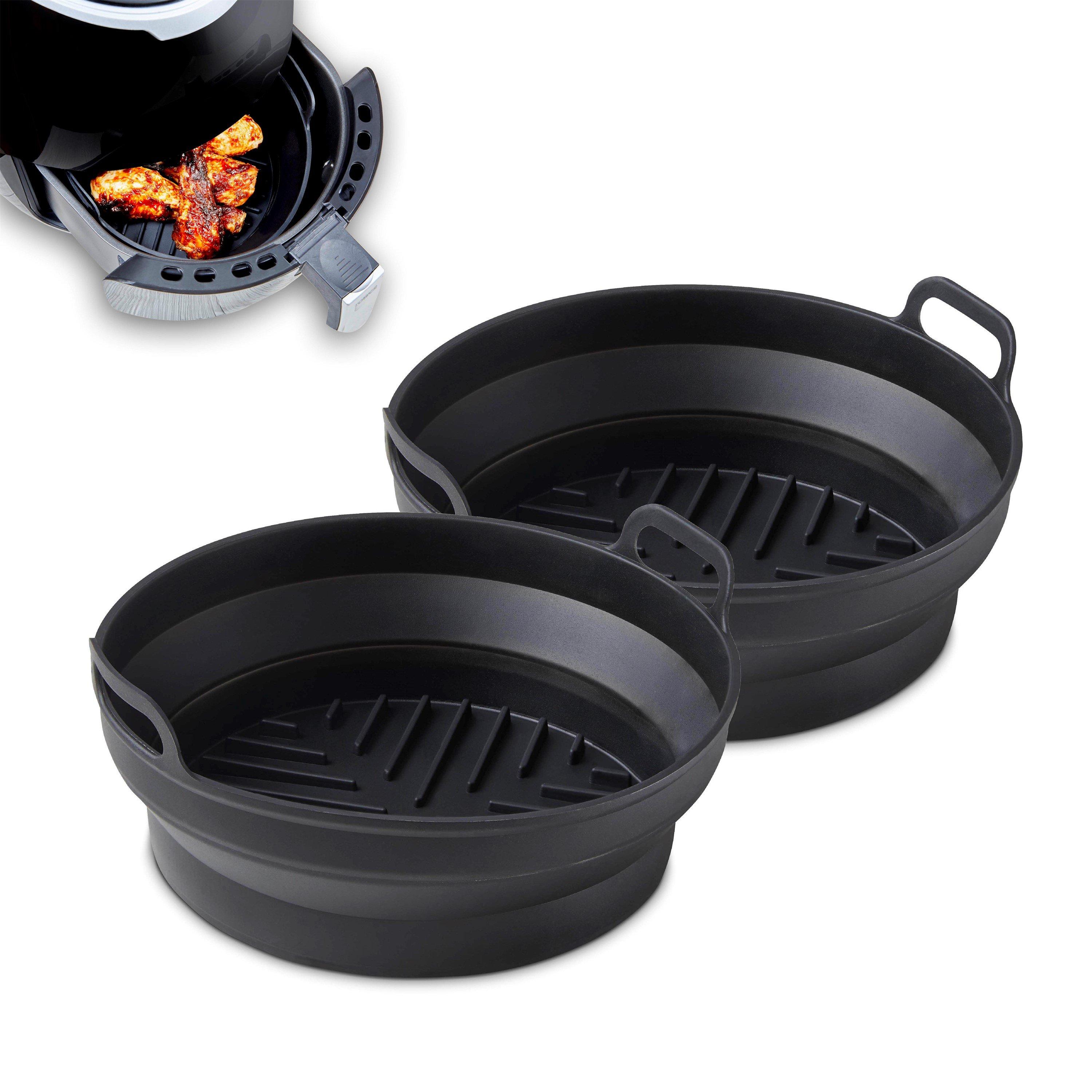 Black - Tower - 2 x Round Foldable Trays - 1