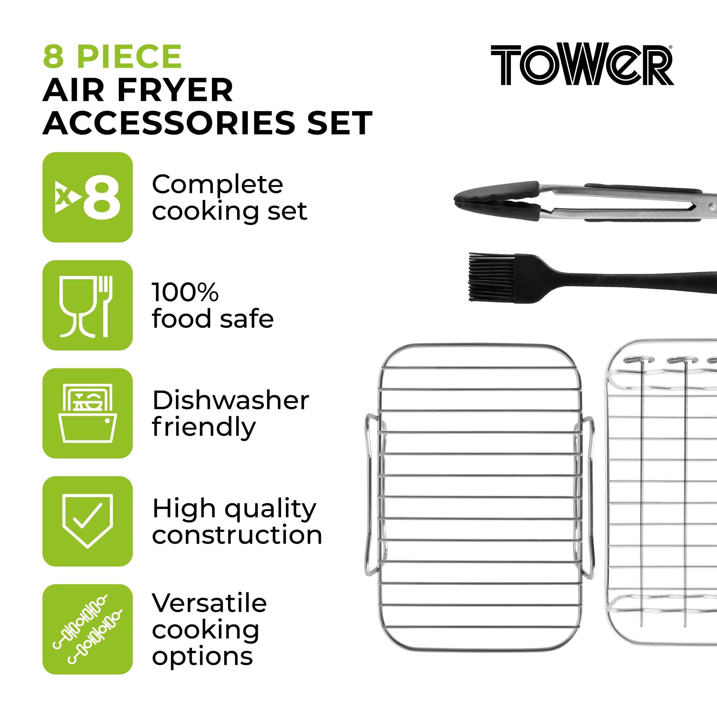 Black - Tower - 8 Piece Air Fryer Accessories Set - 2
