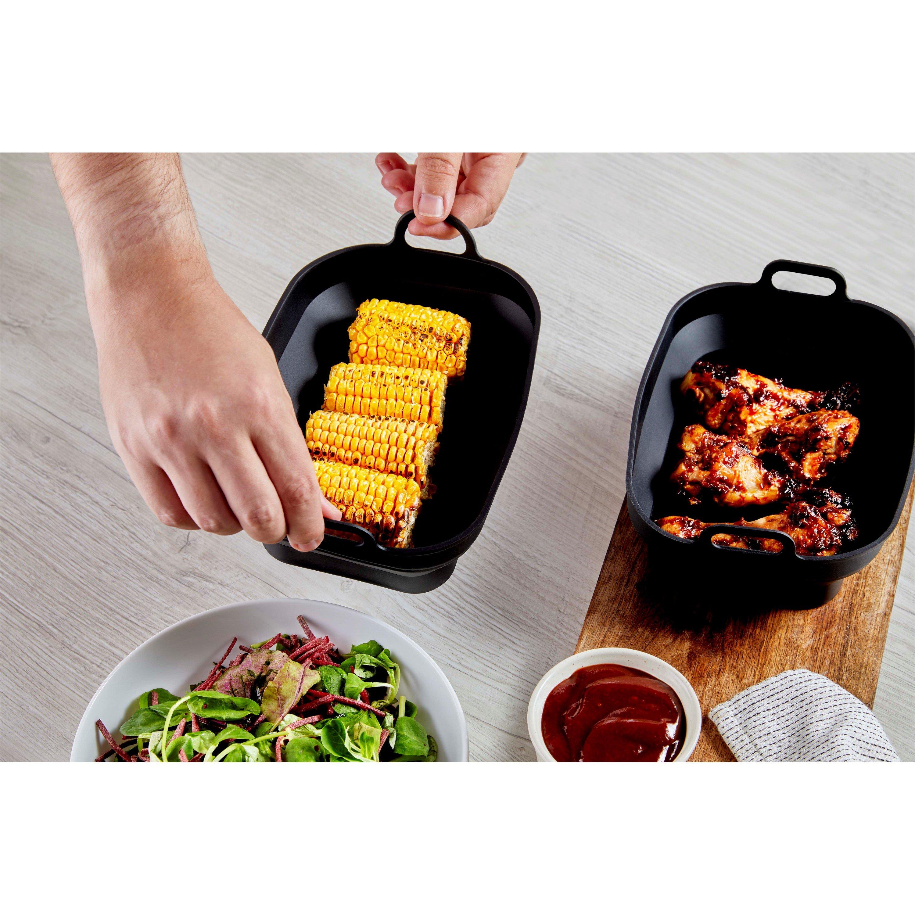 Black - Tower - 2 x Rectangular Foldable Trays - 13