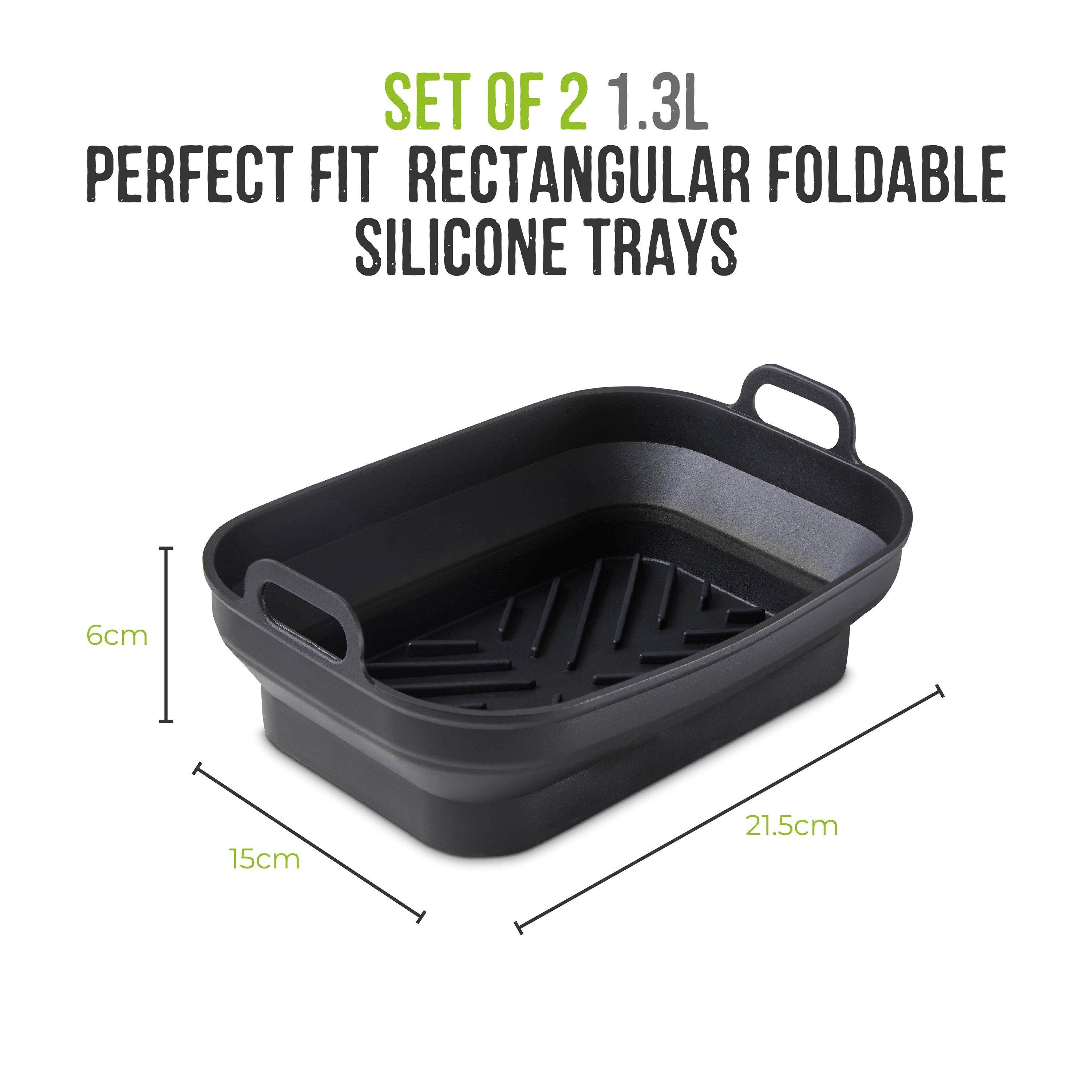 Black - Tower - 2 x Rectangular Foldable Trays - 9