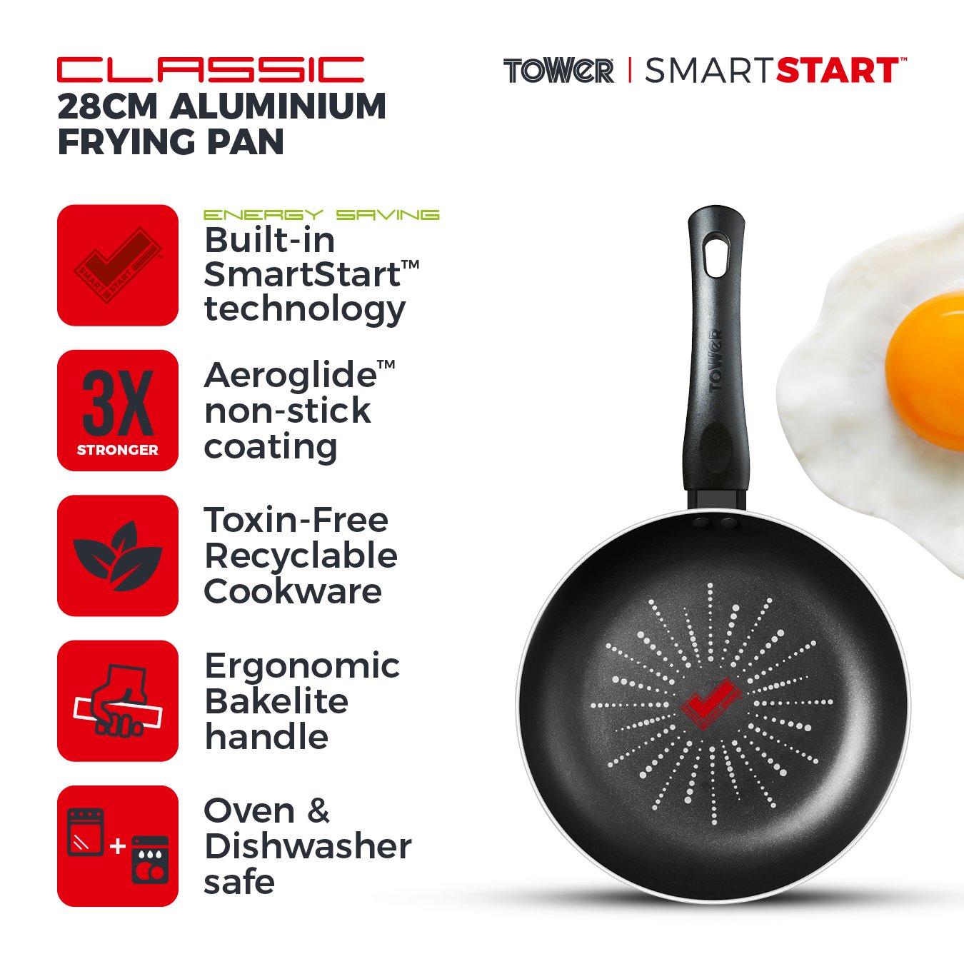 Black - Tower - Smart Start Classic 28cm Frying Pan - 2
