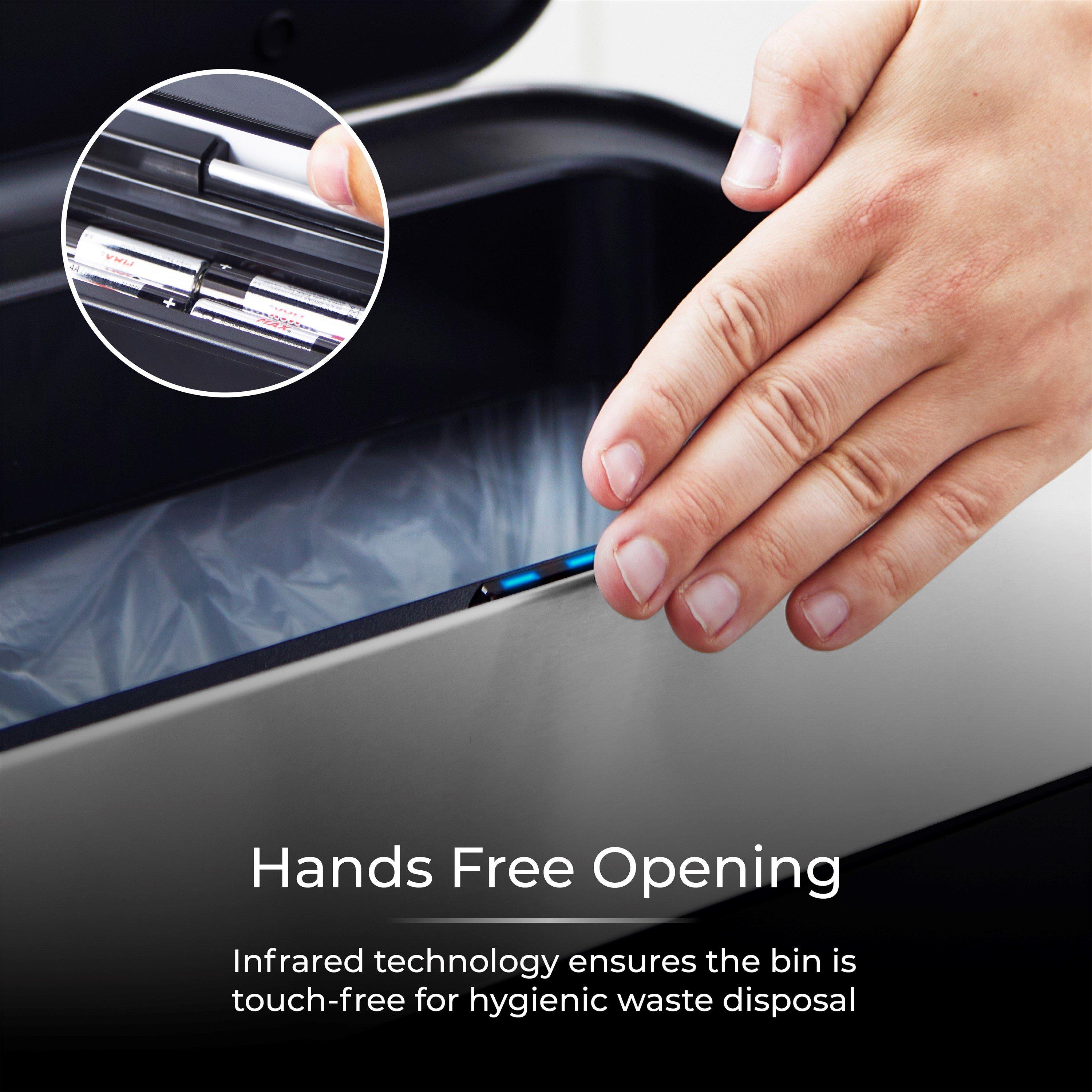 Black - Tower - 60L Compact Sensor Bin Black - 4