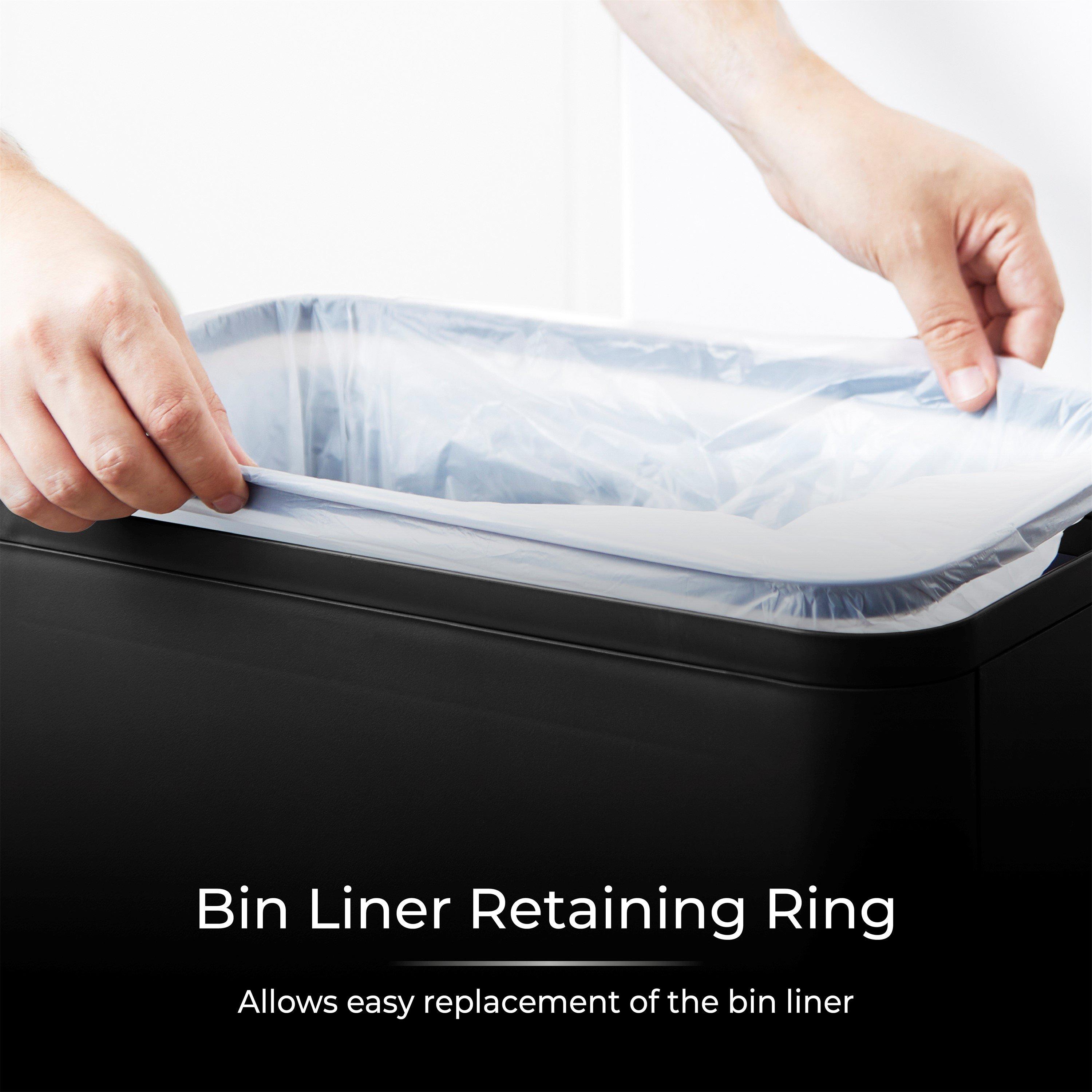 Black - Tower - 60L Compact Sensor Bin Black - 7