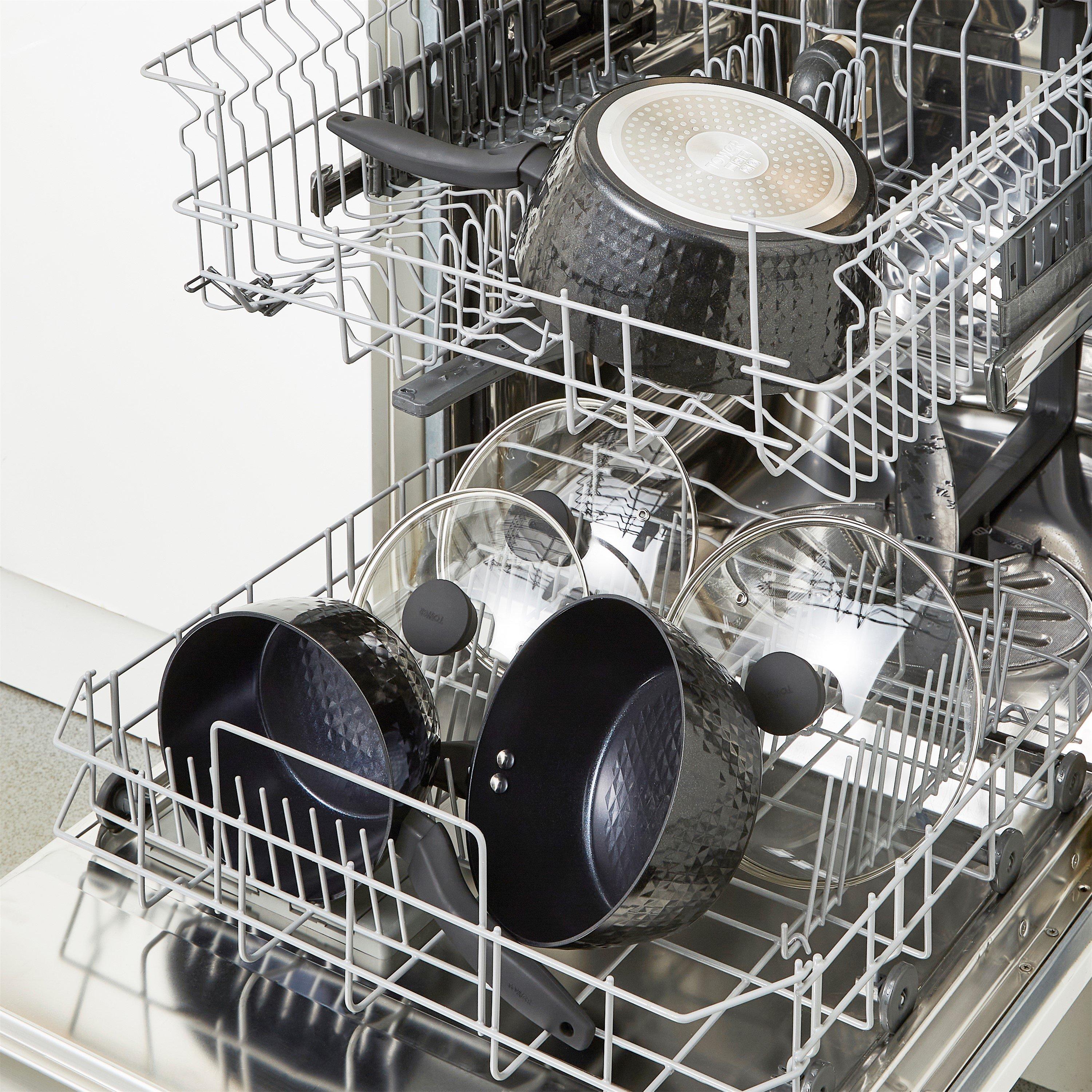 Black - Tower - Diamo 3 Piece Saucepan Set - 13