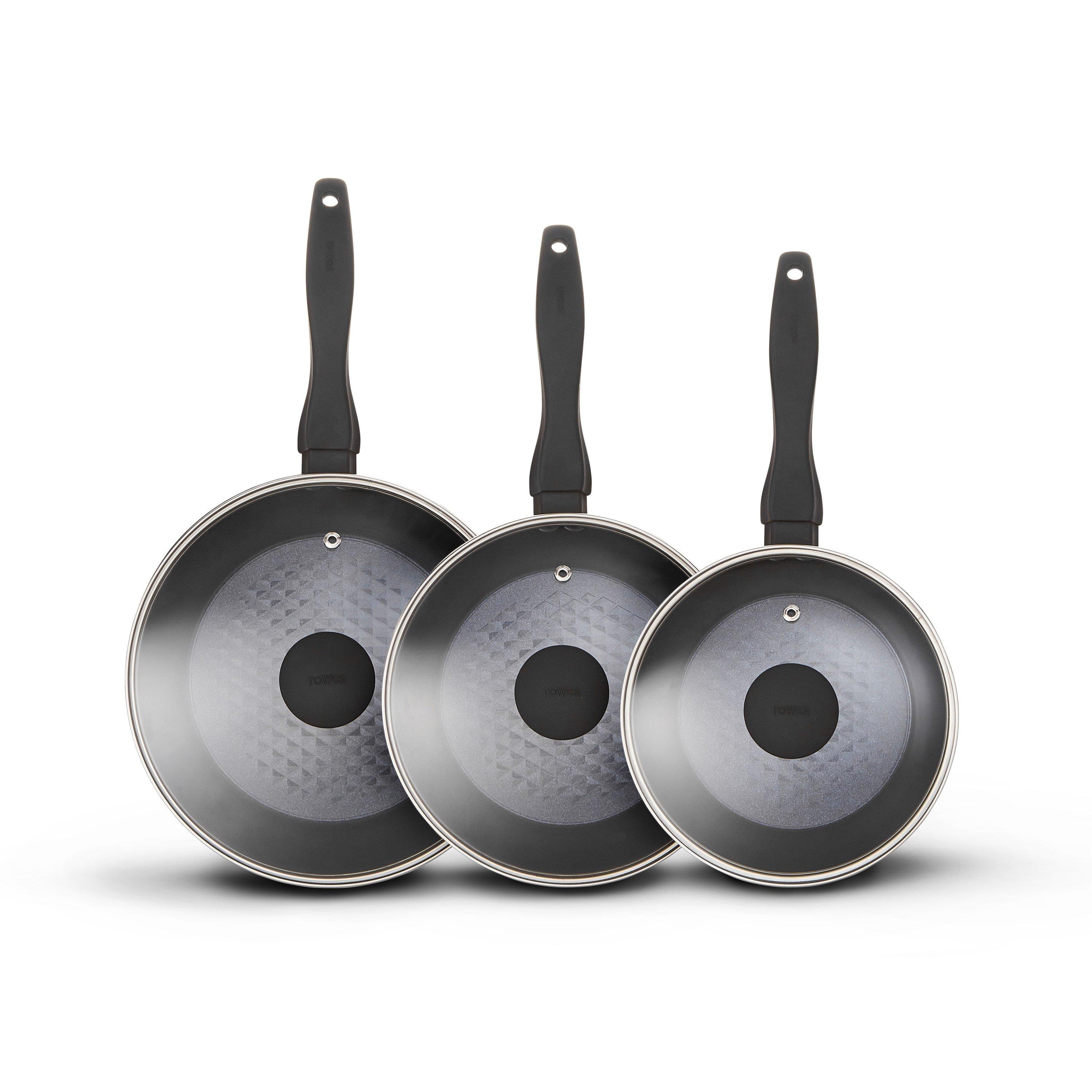 Black - Tower - Diamo 3 Piece Saucepan Set - 3