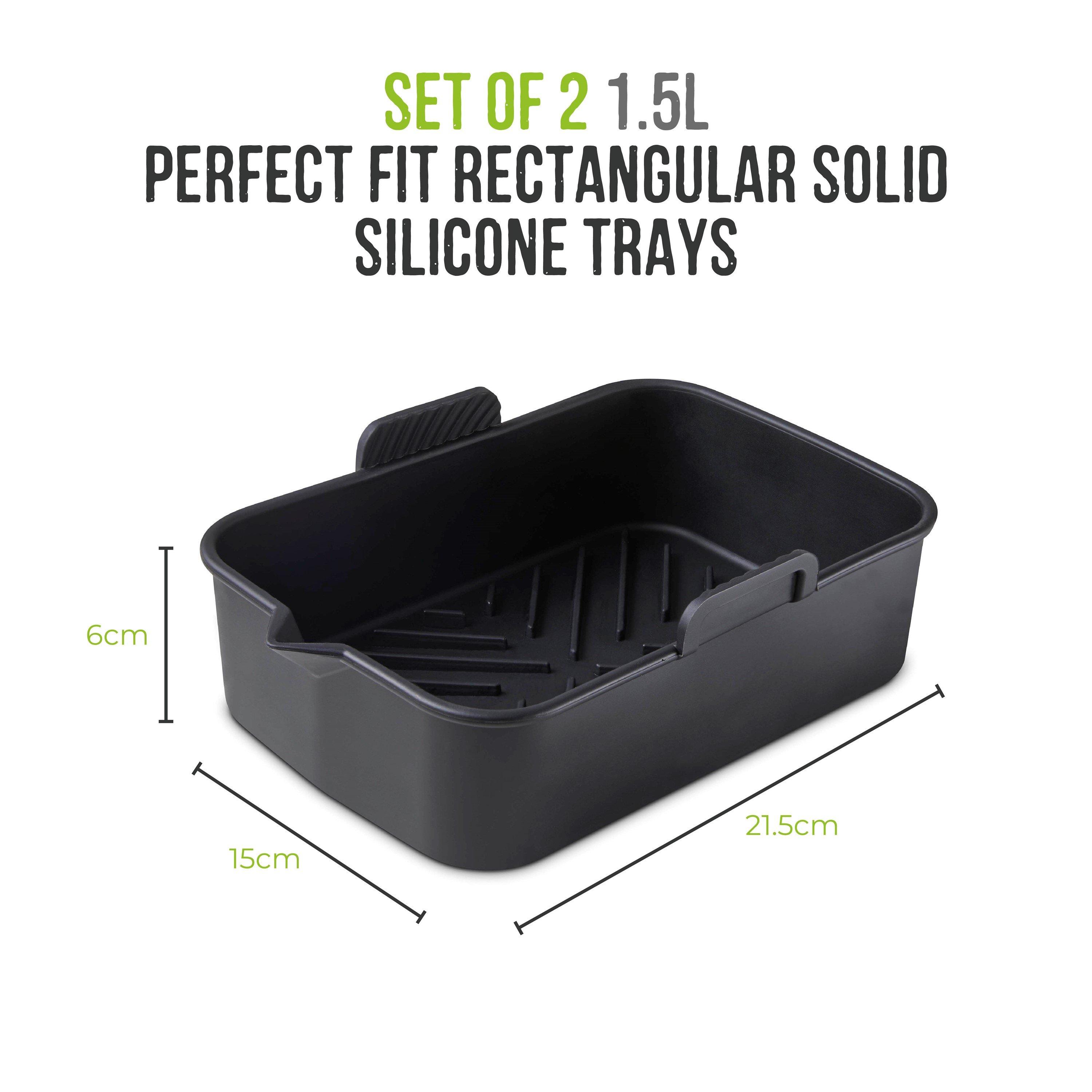 Black - Tower - 2 x Rectangular Solid Trays - 8