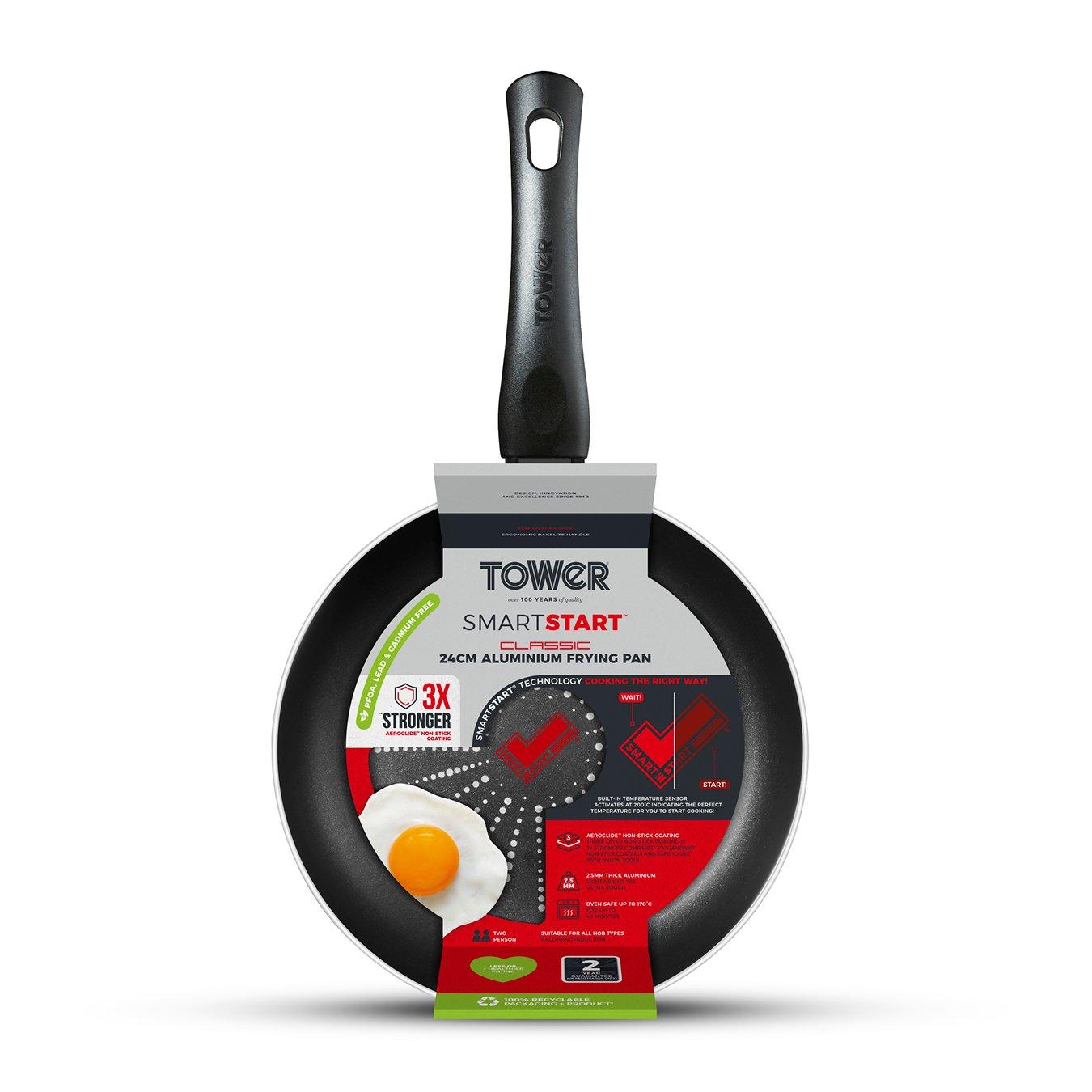Black - Tower - Smart Start Classic 24cm Frying Pan - 12