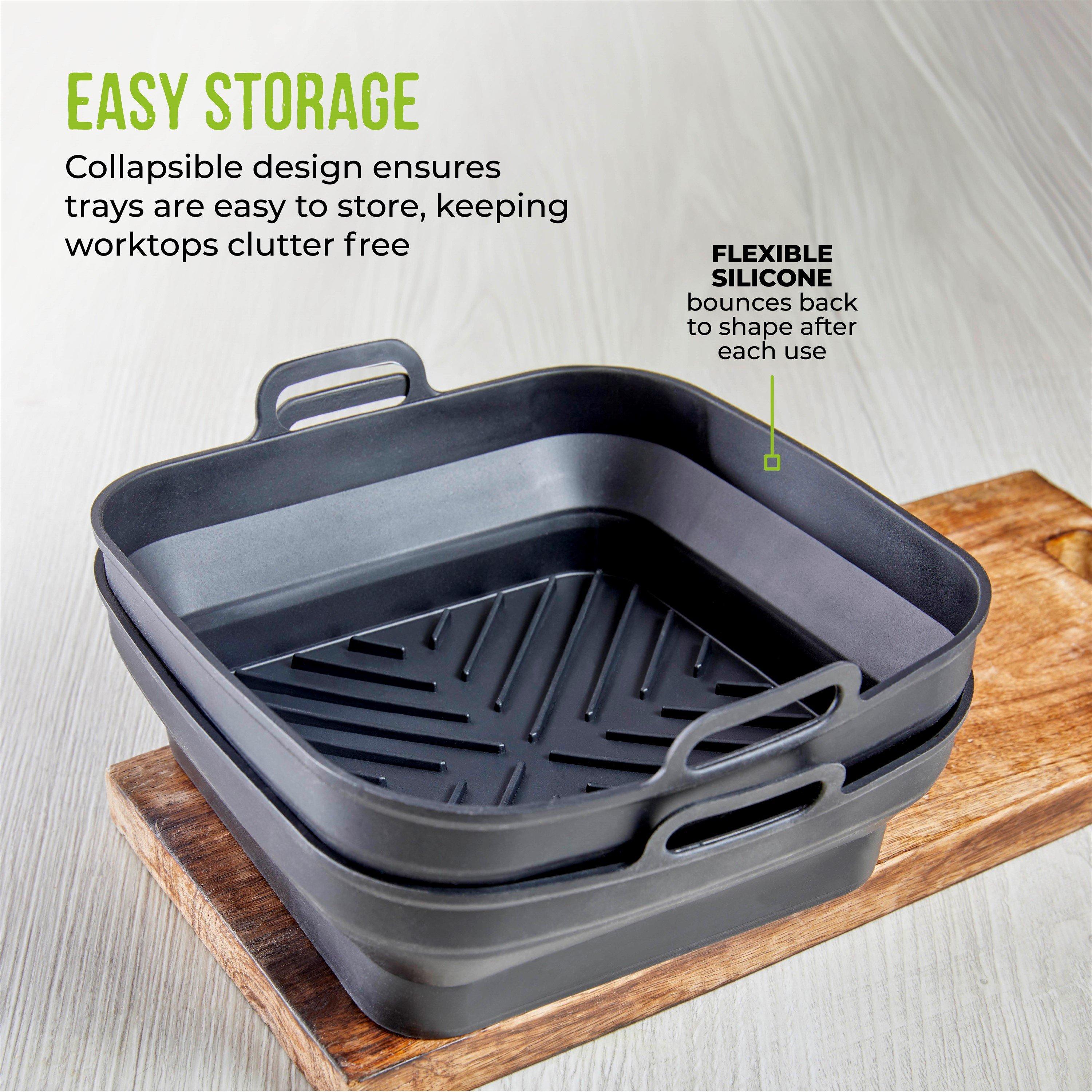 Black - Tower - 2 x Square Foldable Trays - 8