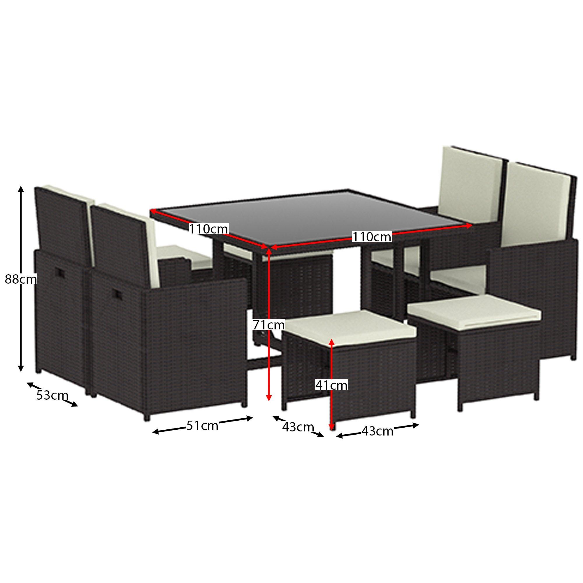 Brown - Lassic - Garden Vida Cuba 8 Seater Rattan Set + Cover - 2