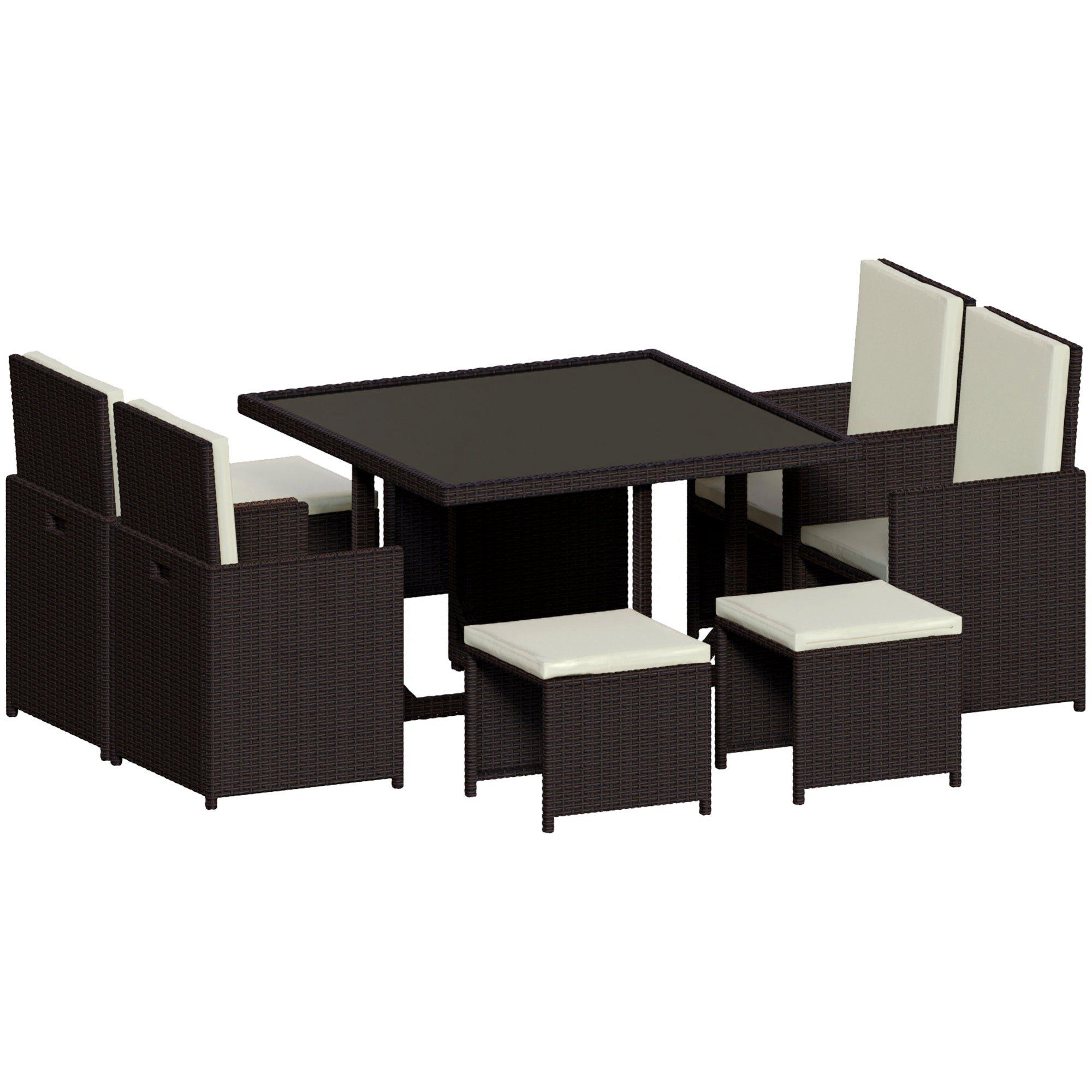 Brown - Lassic - Garden Vida Cuba 8 Seater Rattan Set + Cover - 14