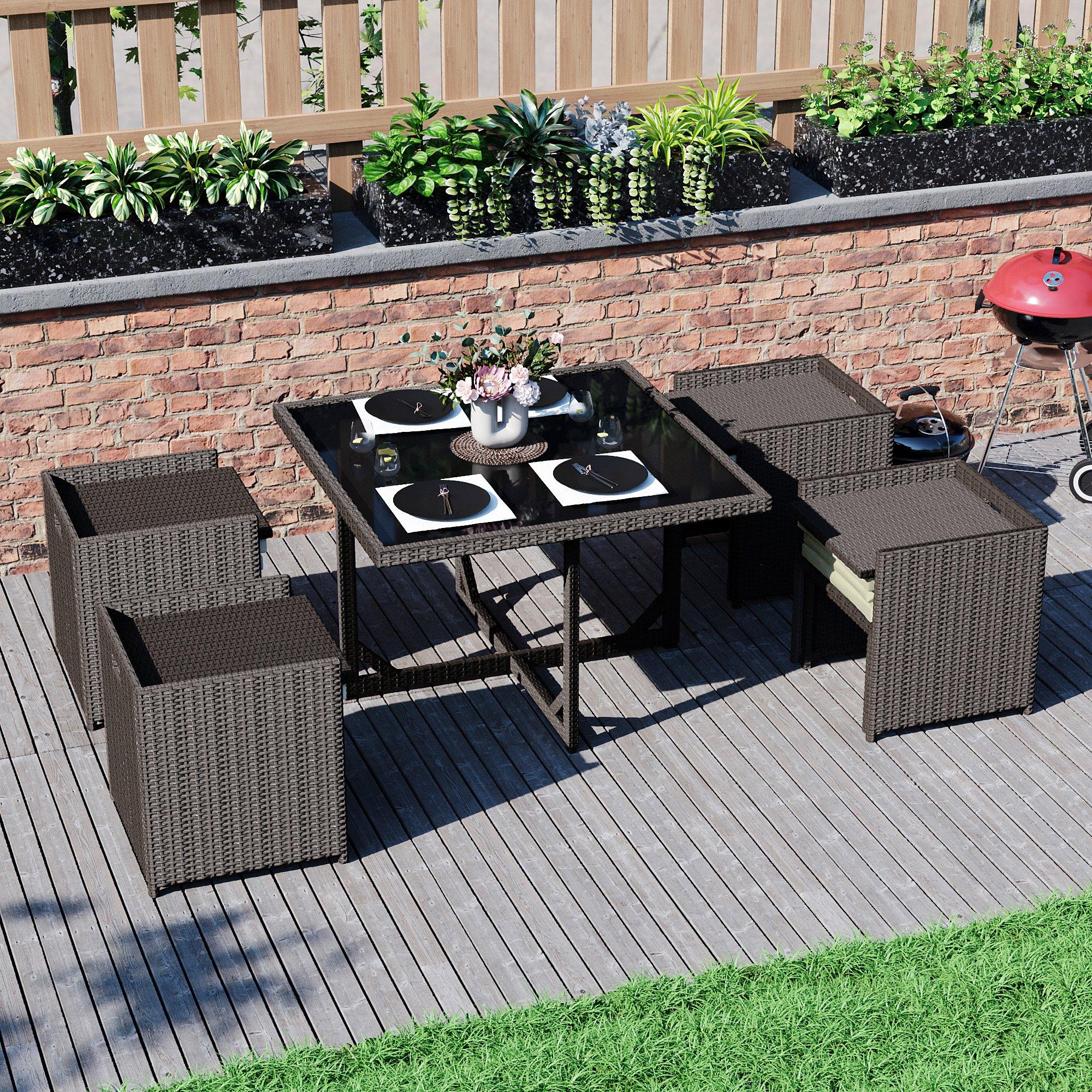 Brown - Lassic - Garden Vida Cuba 8 Seater Rattan Set + Cover - 3