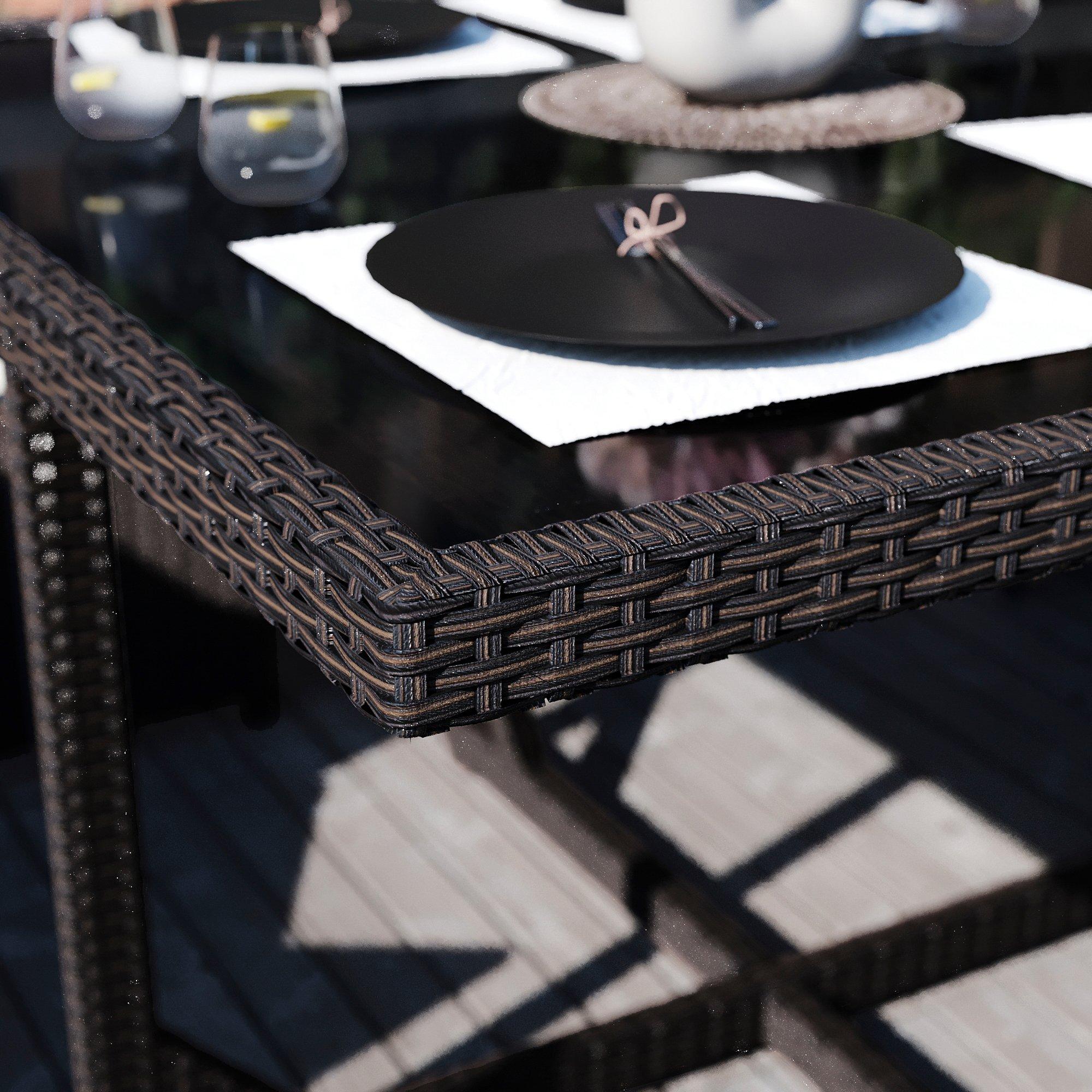 Brown - Lassic - Garden Vida Cuba 8 Seater Rattan Set + Cover - 7