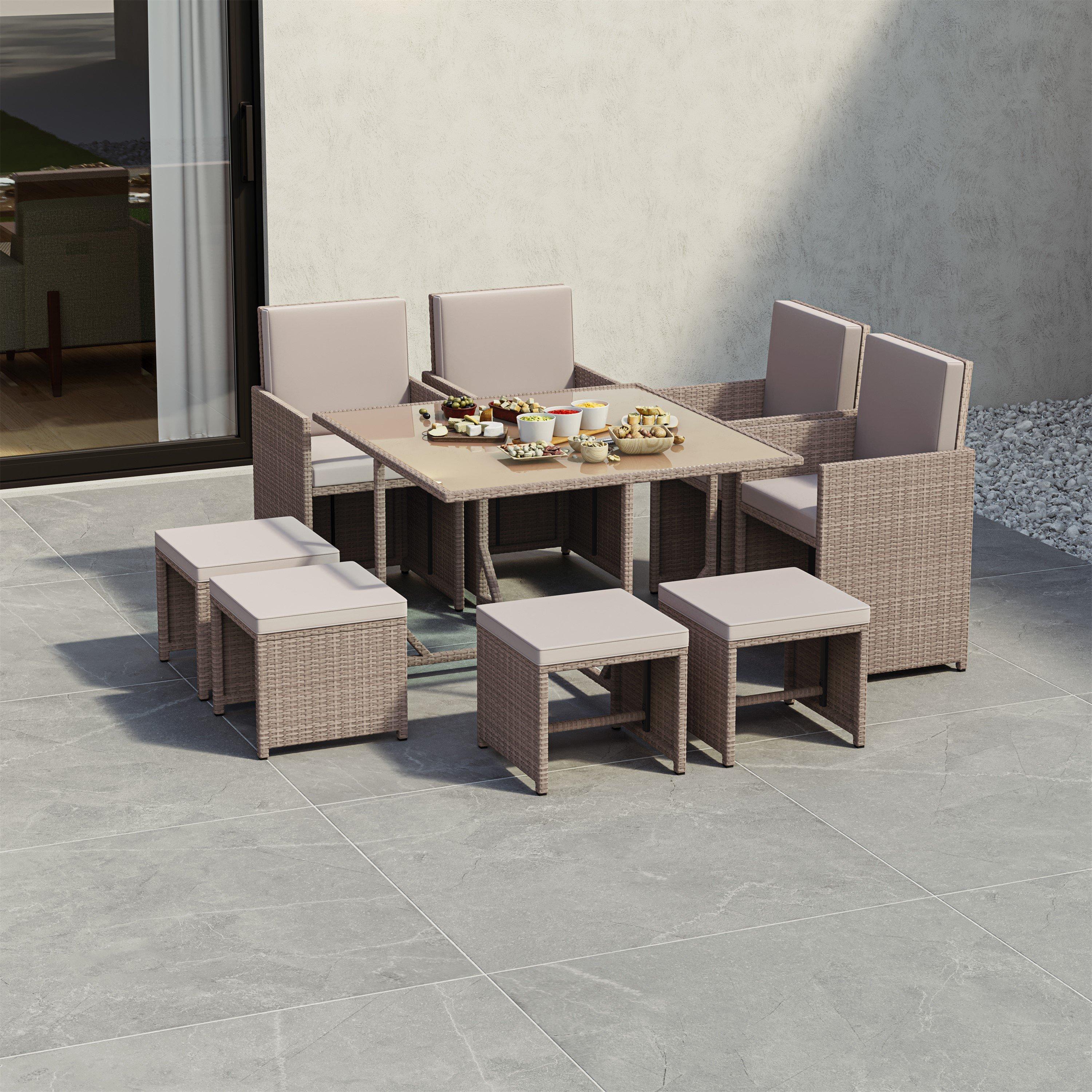 Lassic Garden Vida Cuba 8 Seater Rattan Set + Cover