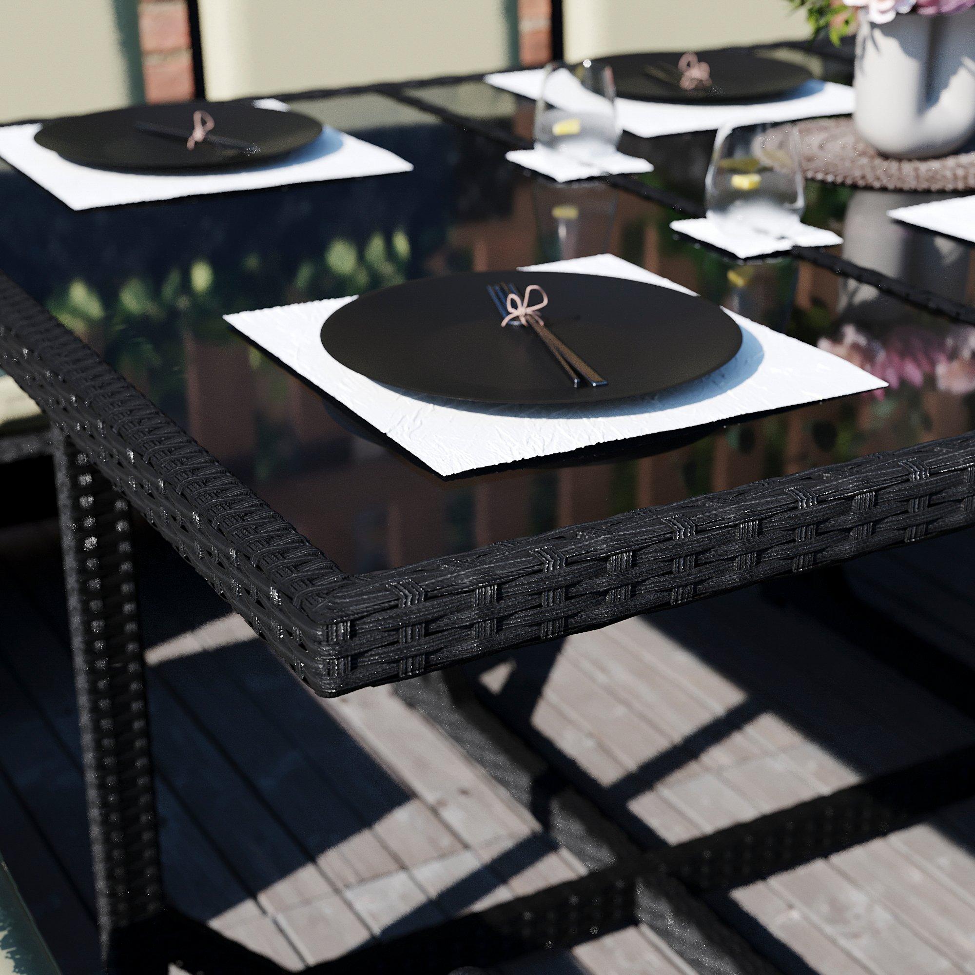 Black - Lassic - Garden Vida Cuba 10 Seater Rattan Set + Cover - 8