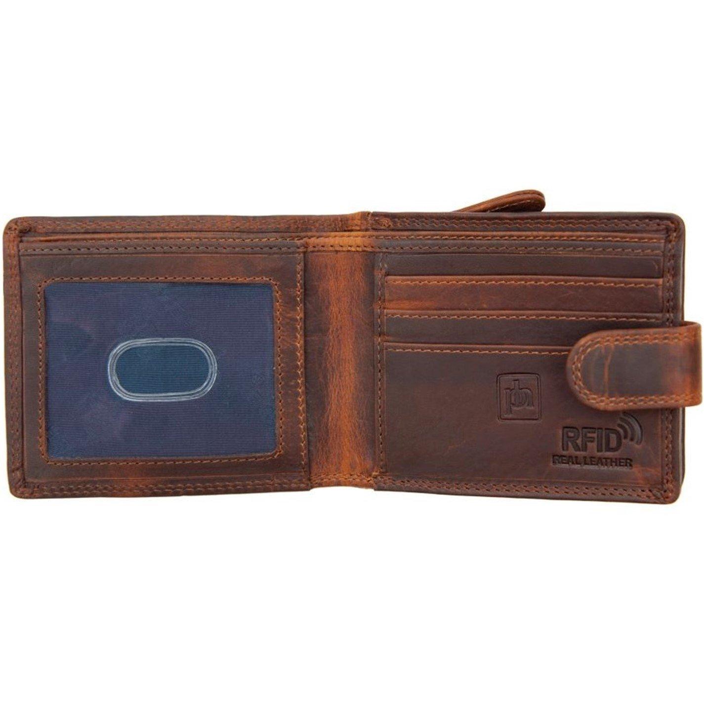 Brown - PRIMEHIDE Leather - New York RFID Bifold Leather Wallet - 3