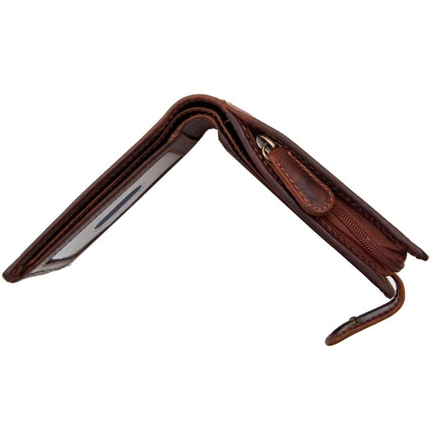 Brown - PRIMEHIDE Leather - New York RFID Bifold Leather Wallet - 4